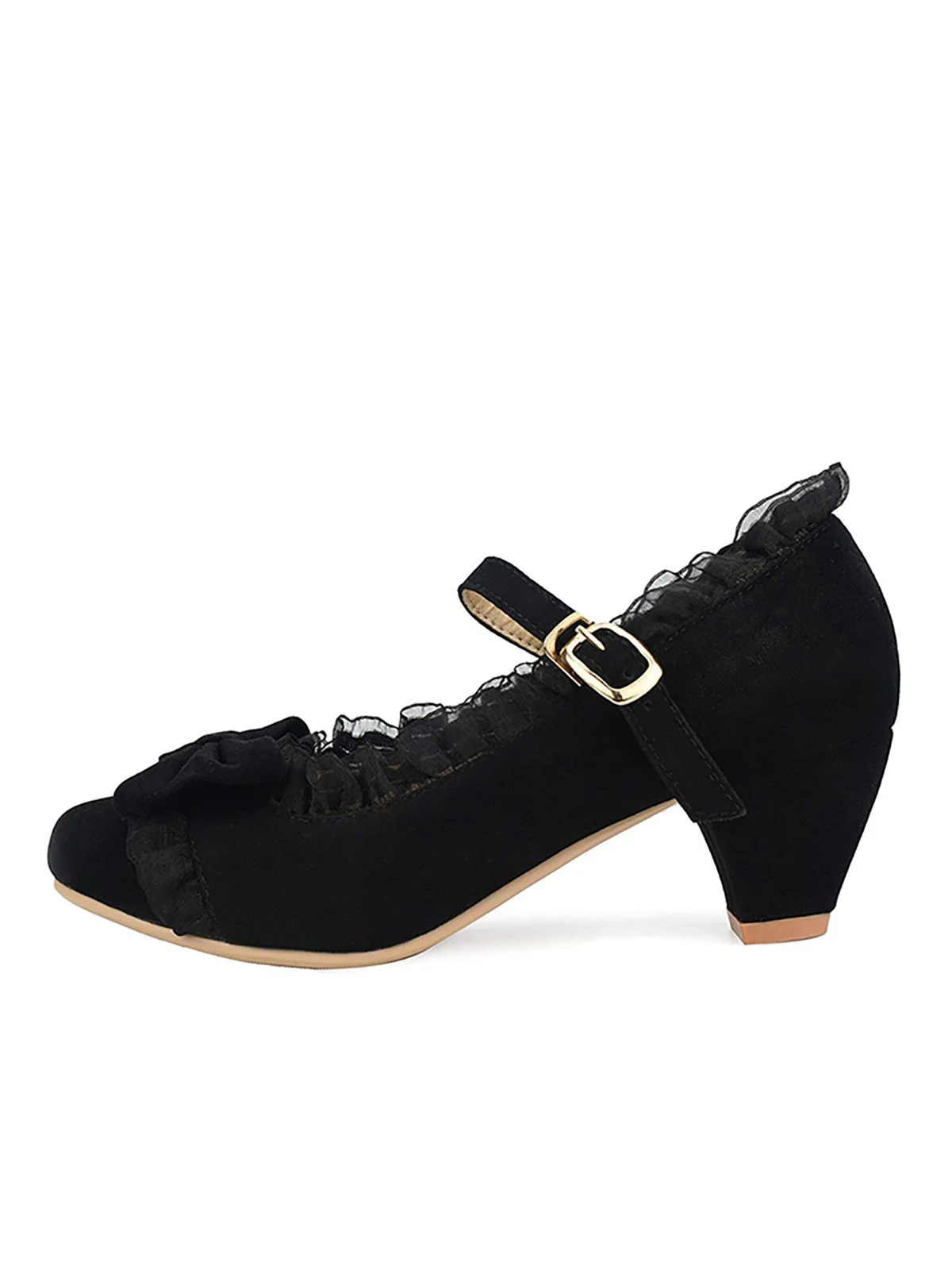 Chaussures Vintage avec Dentelle et Nœud Papillon Noir - Image 6