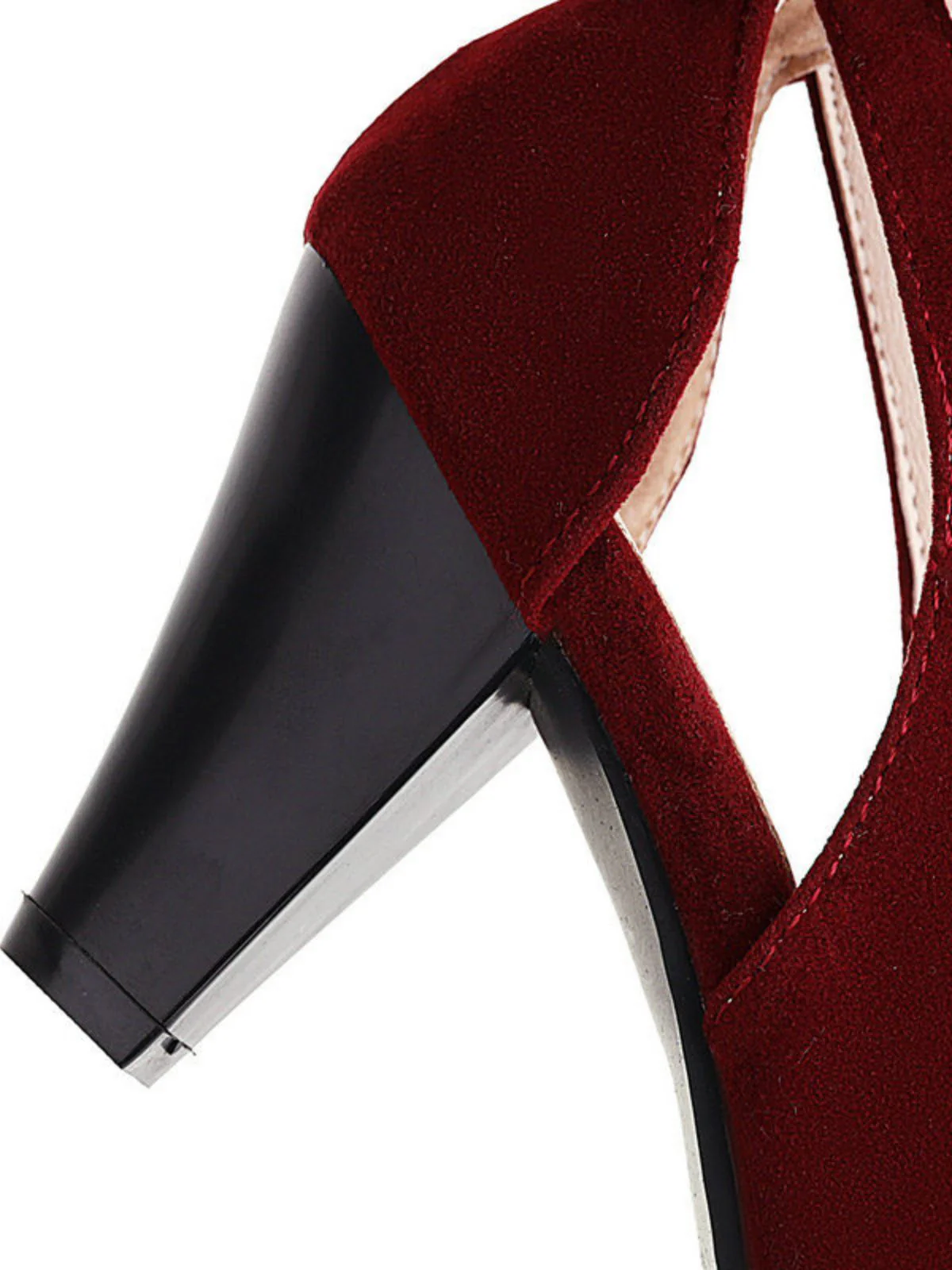 Chaussures vintage en daim à talons hauts et épais avec nœud papillon - Image 11