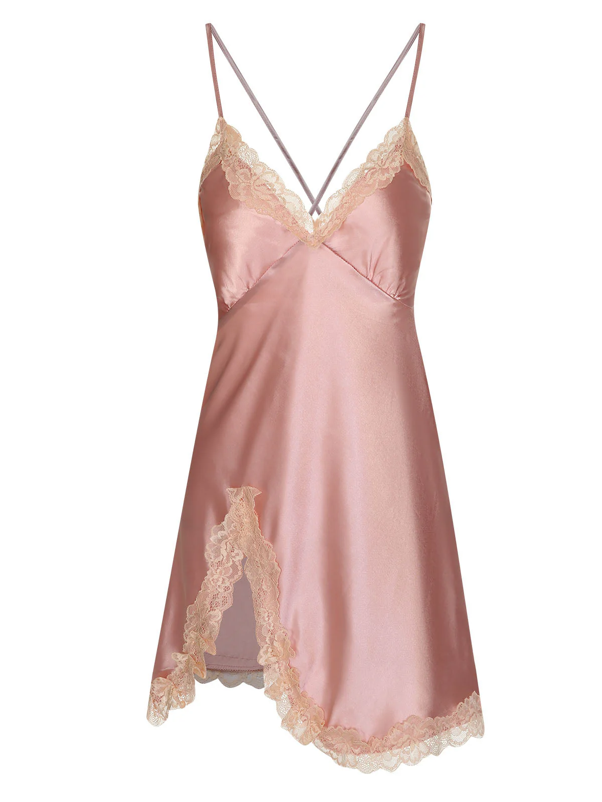 Chemise de nuit à bretelles en patchwork de dentelle des années 1950 - Image 13
