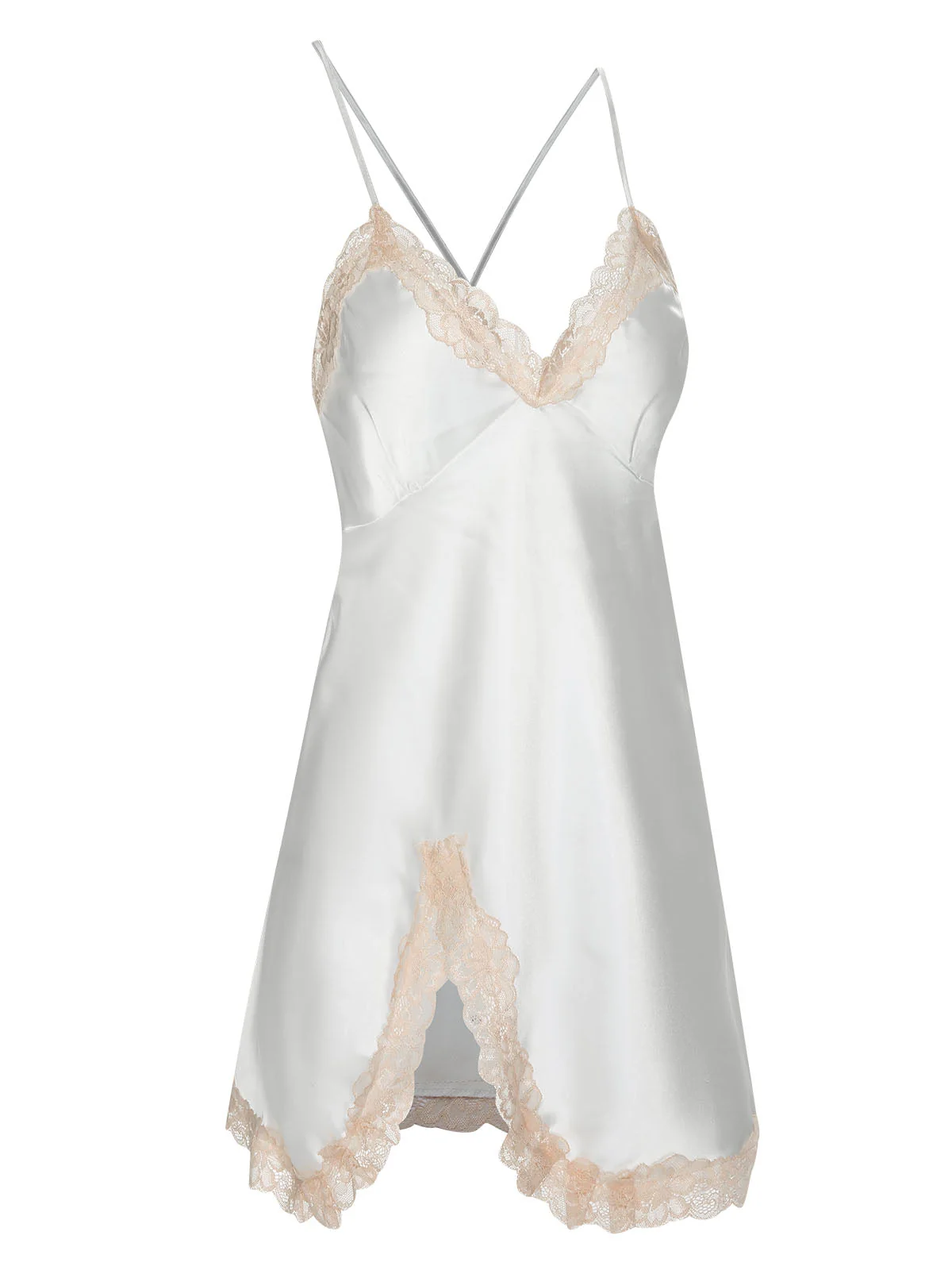 Chemise de nuit à bretelles en patchwork de dentelle des années 1950 - Image 9