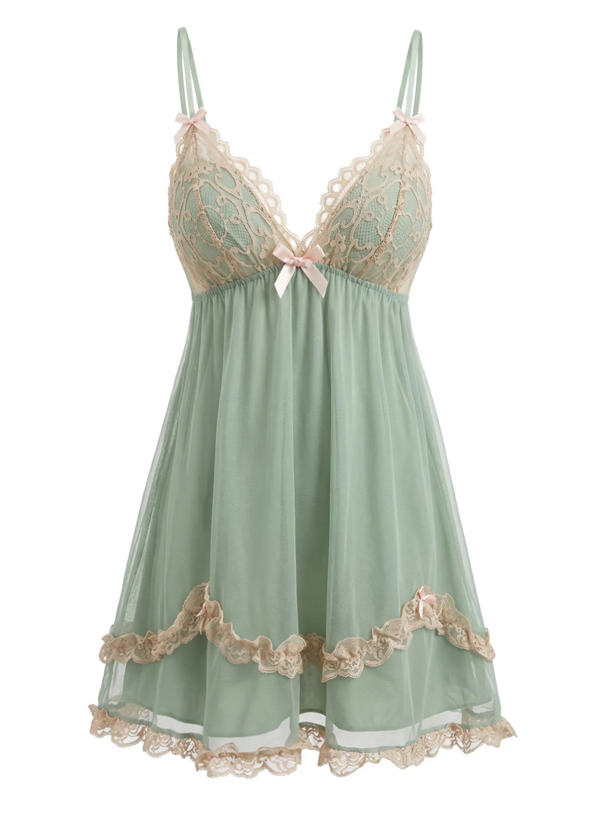 Chemise De Nuit À Bretelles Tulle Dentelle Rose Années 1930 - Image 6