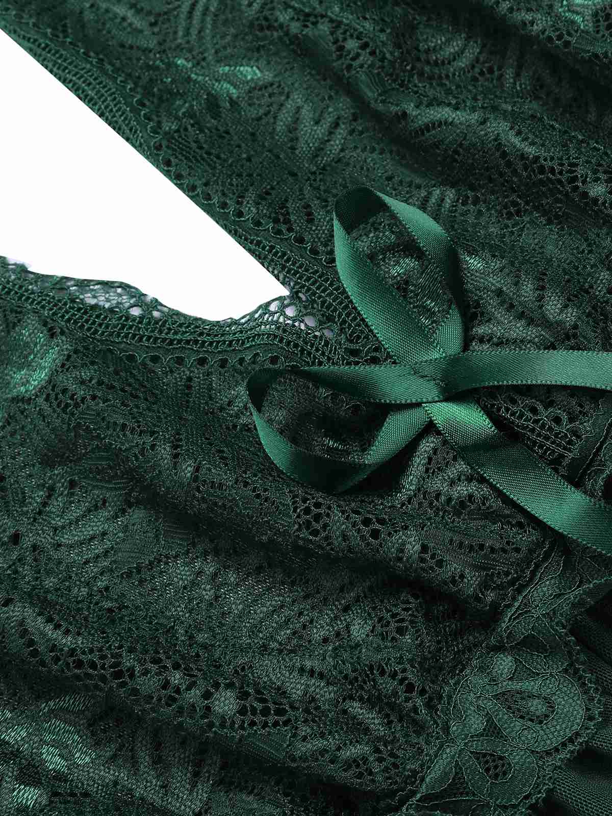 Chemise de nuit en maille et dentelle à col en V profond des années 1930 - Image 14