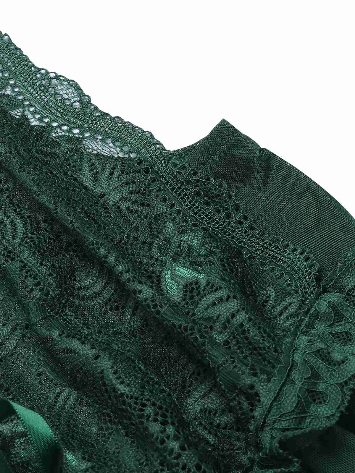 Chemise de nuit en maille et dentelle à col en V profond des années 1930 - Image 15
