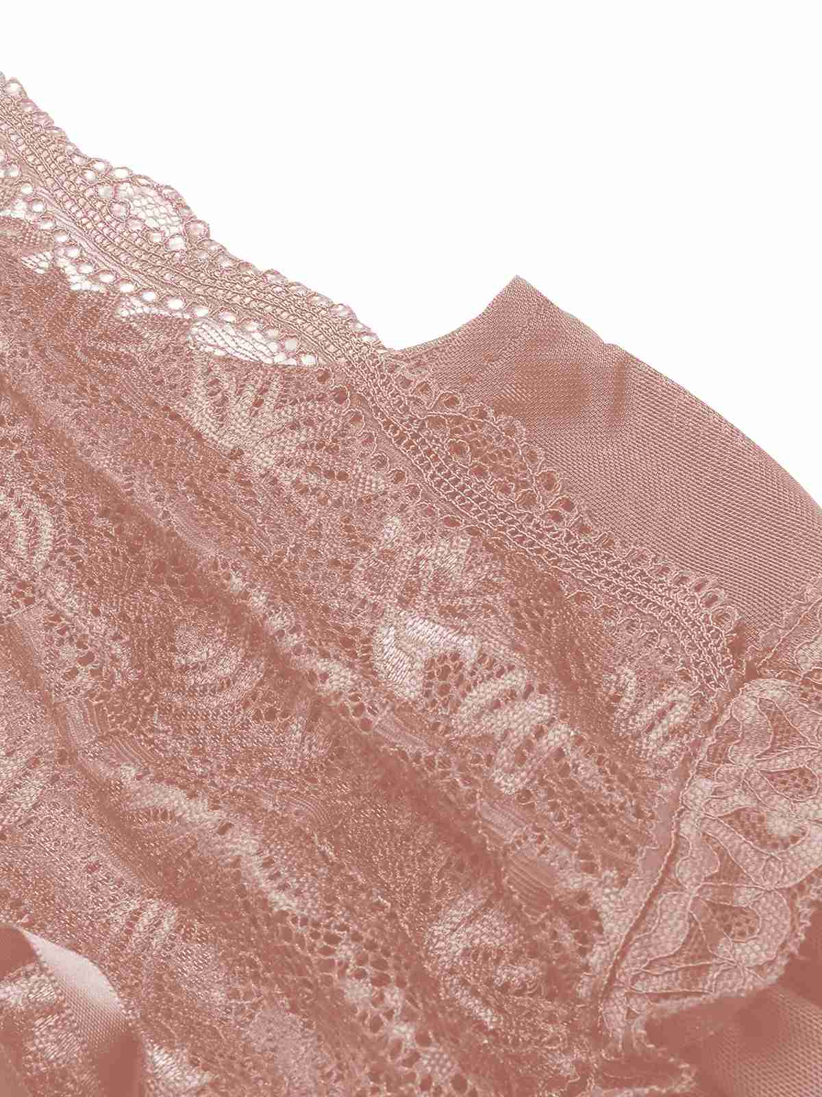 Chemise de nuit en maille et dentelle à col en V profond des années 1930 - Image 6