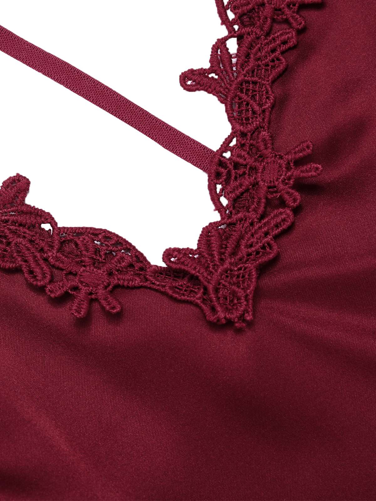 Chemise de nuit en satin bretelles maille à pois patchwork des années 1930 - Image 4