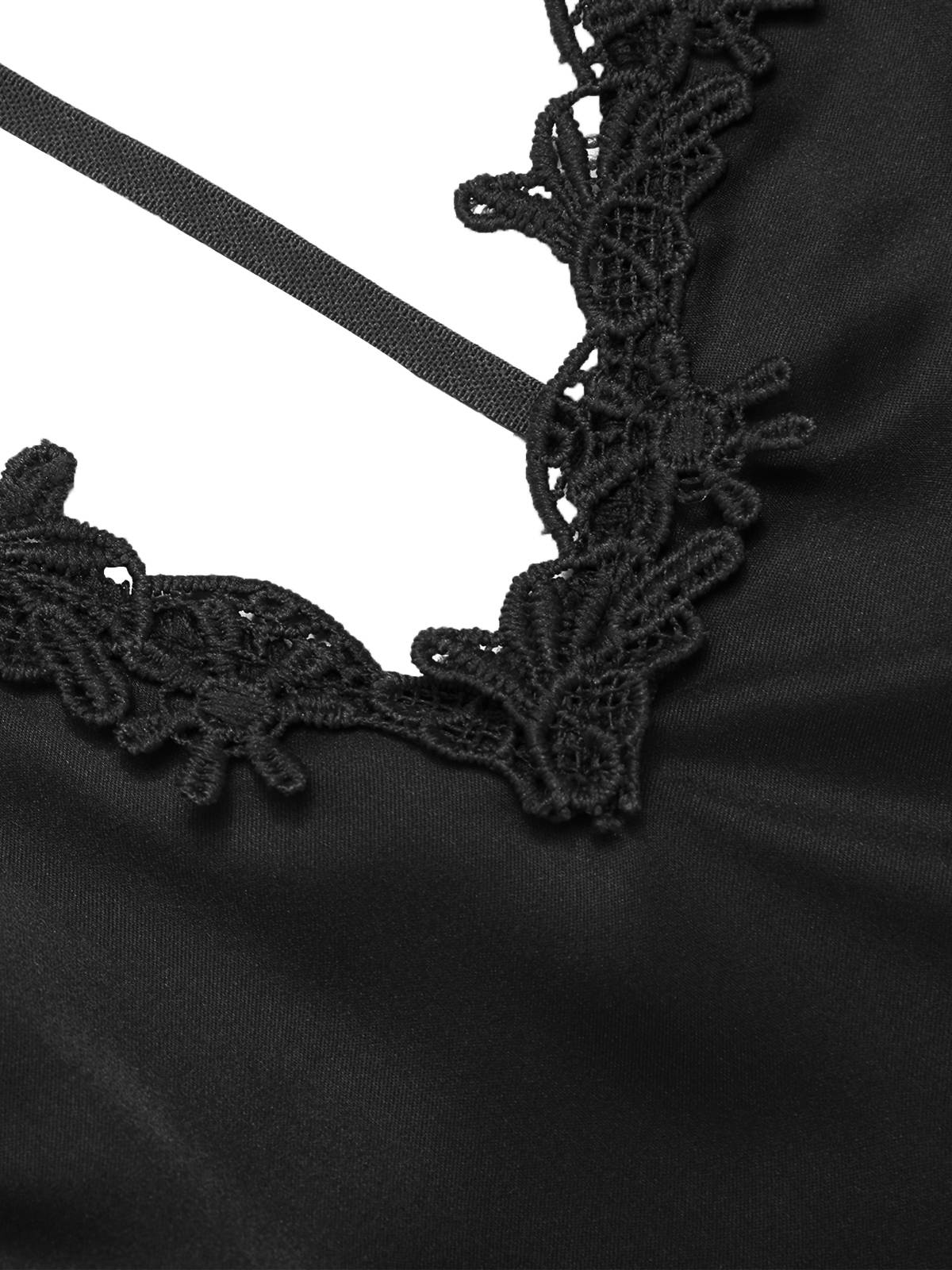 Chemise de nuit en satin bretelles maille à pois patchwork des années 1930 - Image 8