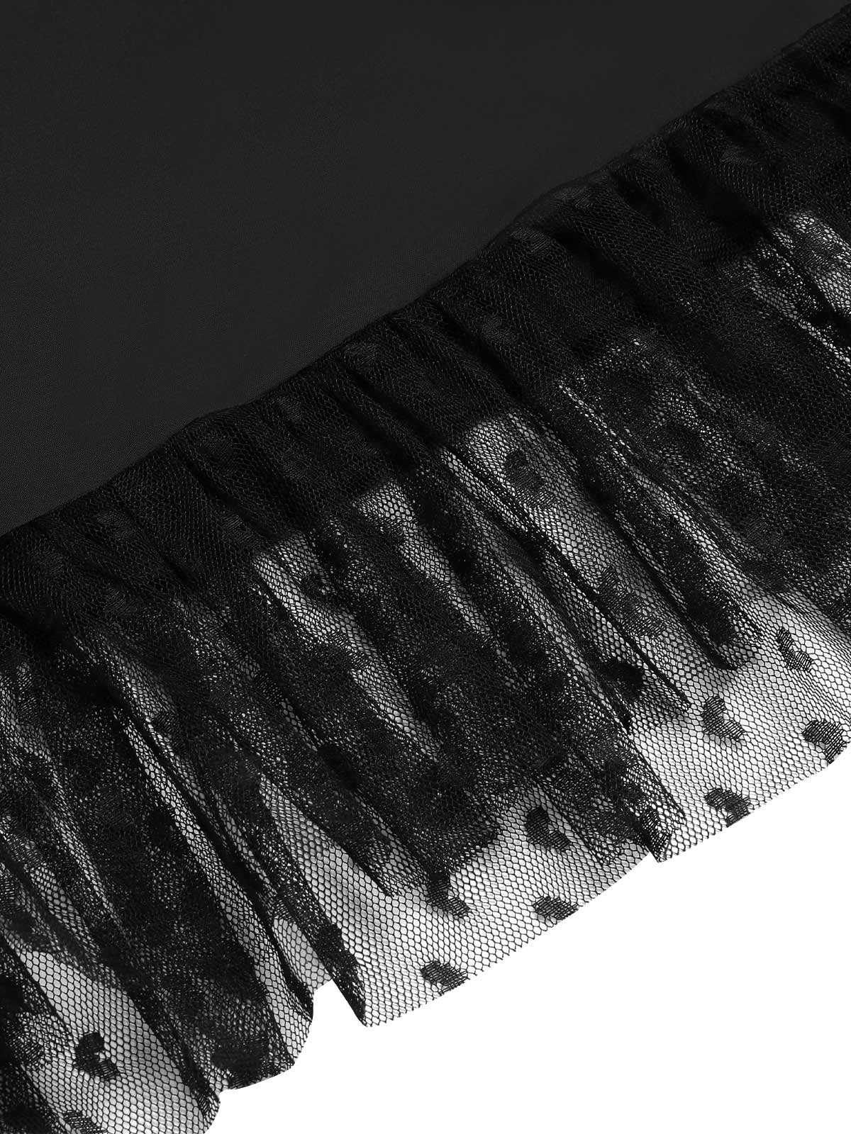 Chemise de nuit noire à pois et nœud en maille des années 1950 - Image 7