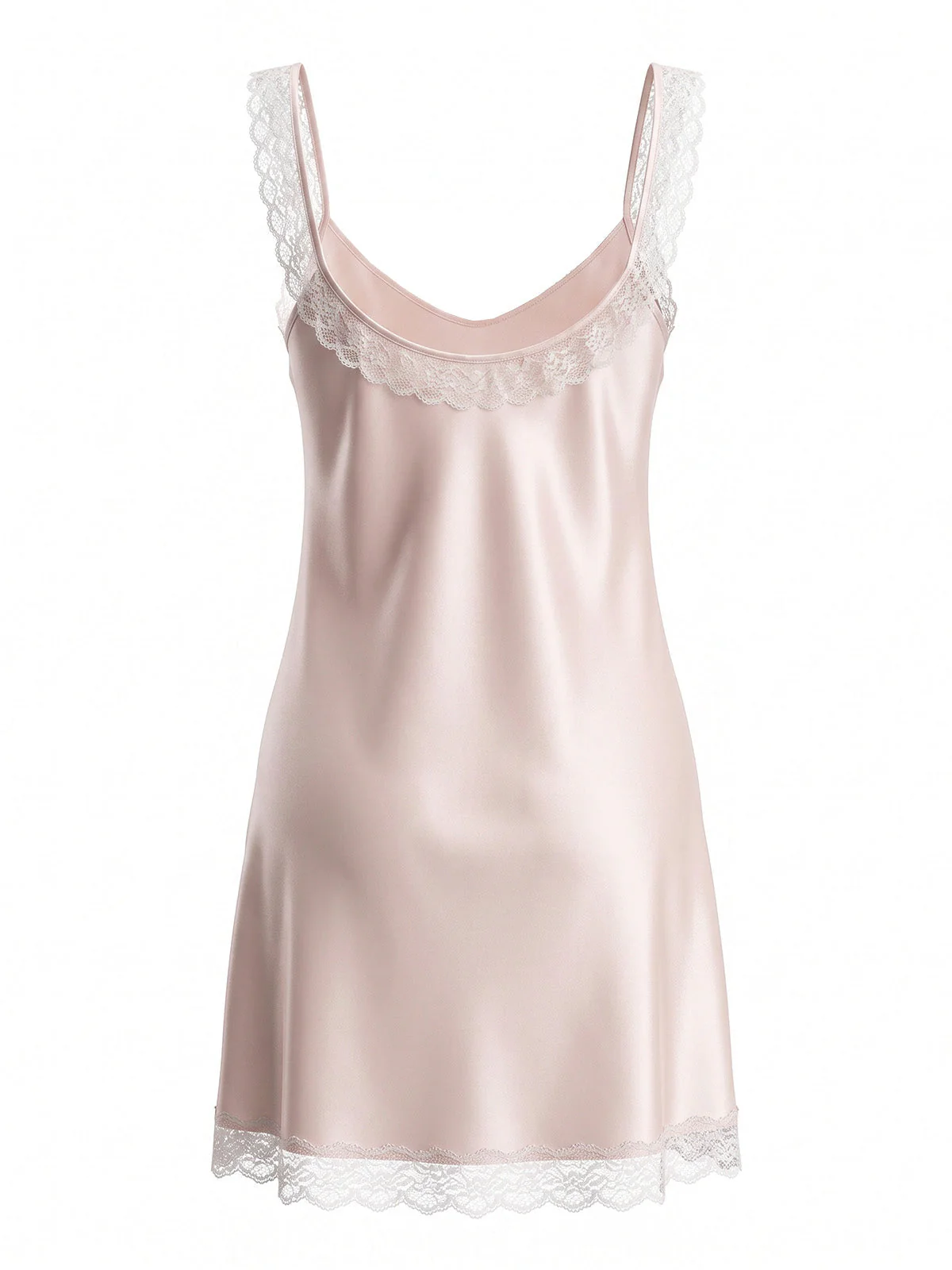 Chemise De Nuit Rose Satin Dentelle Années 30 - Image 3