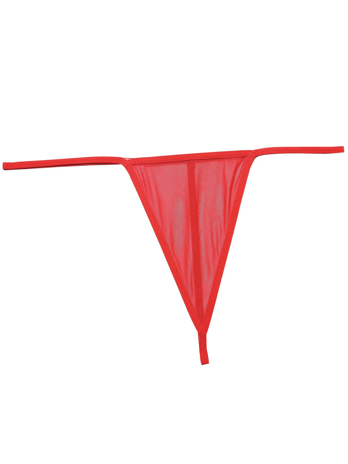 Chemise de nuit rouge à bretelles transparentes en dentelle de Noël des années 1950 - Image 4