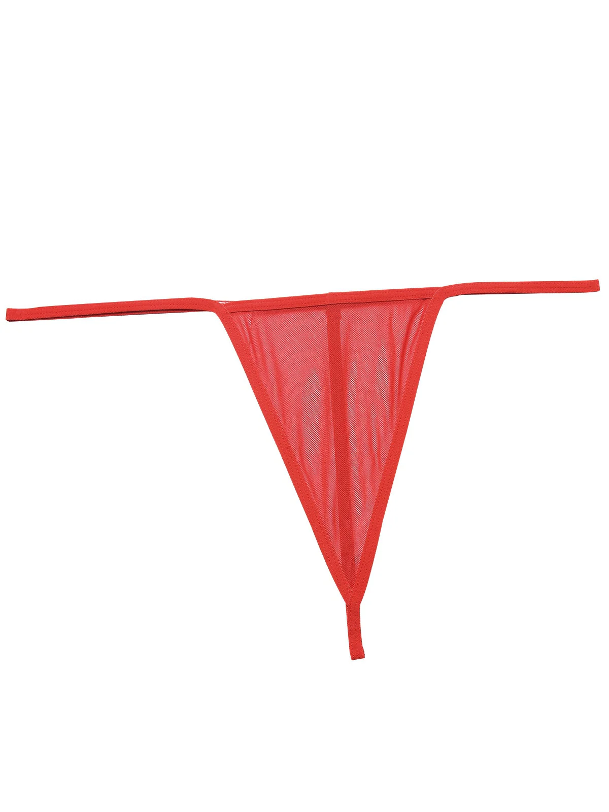 Chemise de nuit rouge transparente avec bordure en dentelle de Noël des années 1950 - Image 6