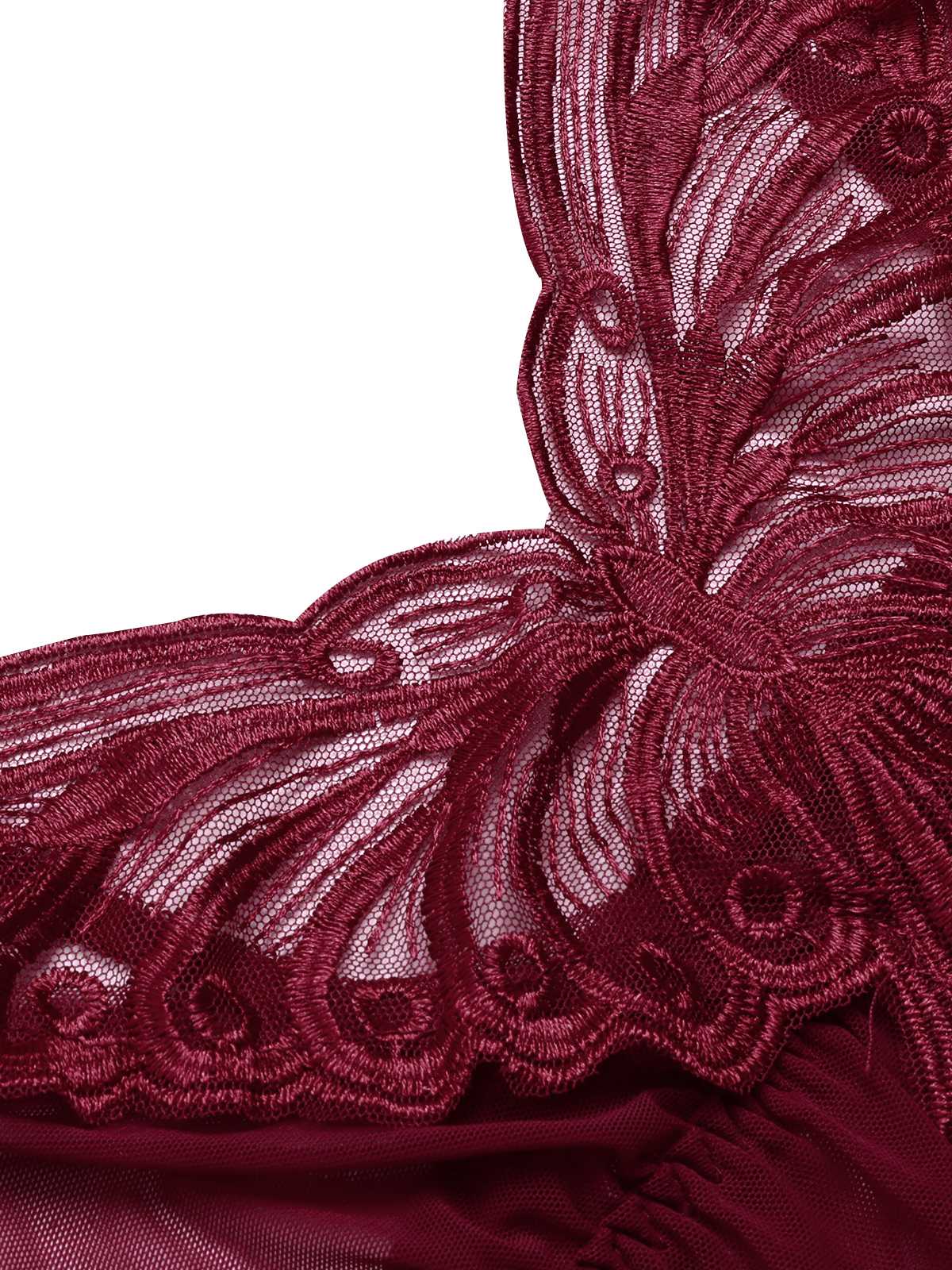 Chemise de nuit transparente à motif papillon en dentelle brodée des années 1940 - Image 6