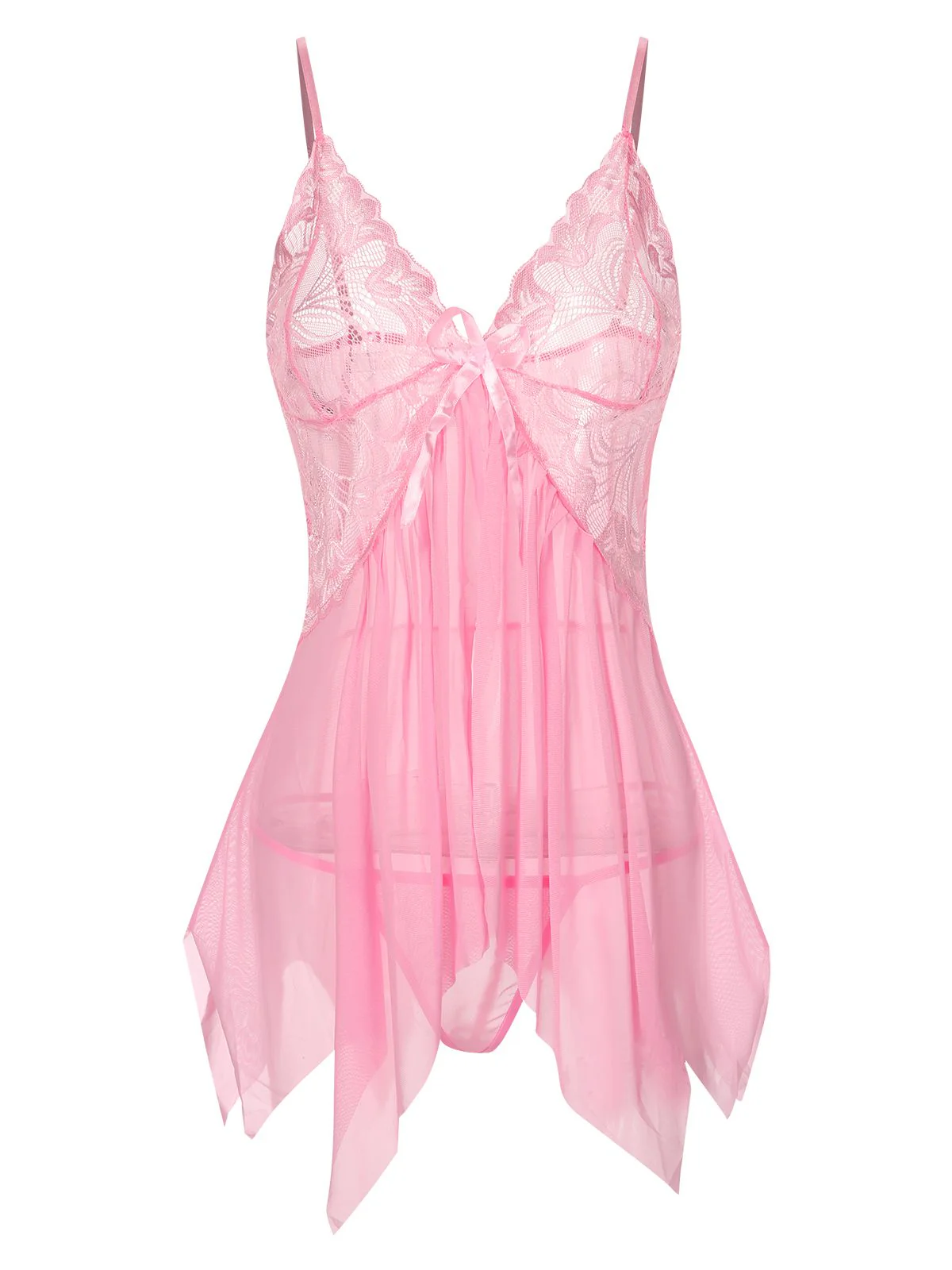 Chemise de nuit transparente en dentelle à bretelles spaghetti des années 1970 - Image 13