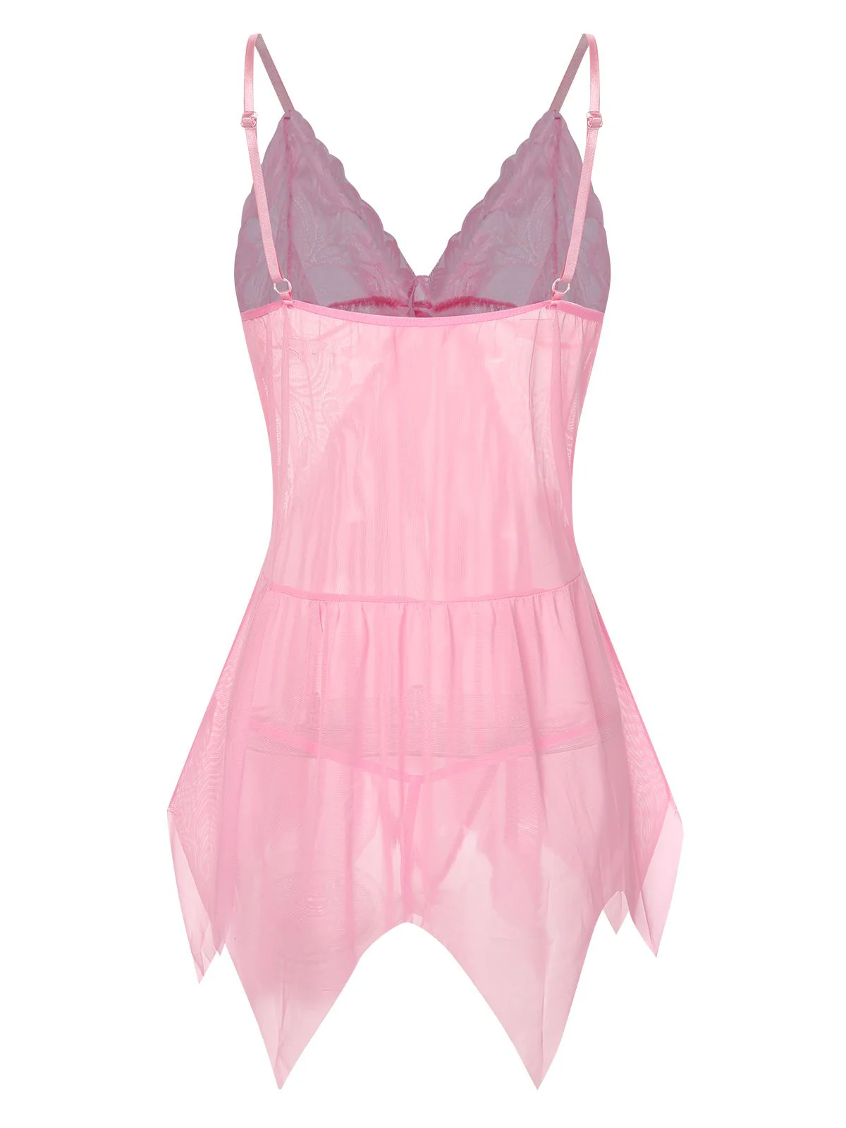 Chemise de nuit transparente en dentelle à bretelles spaghetti des années 1970 - Image 14
