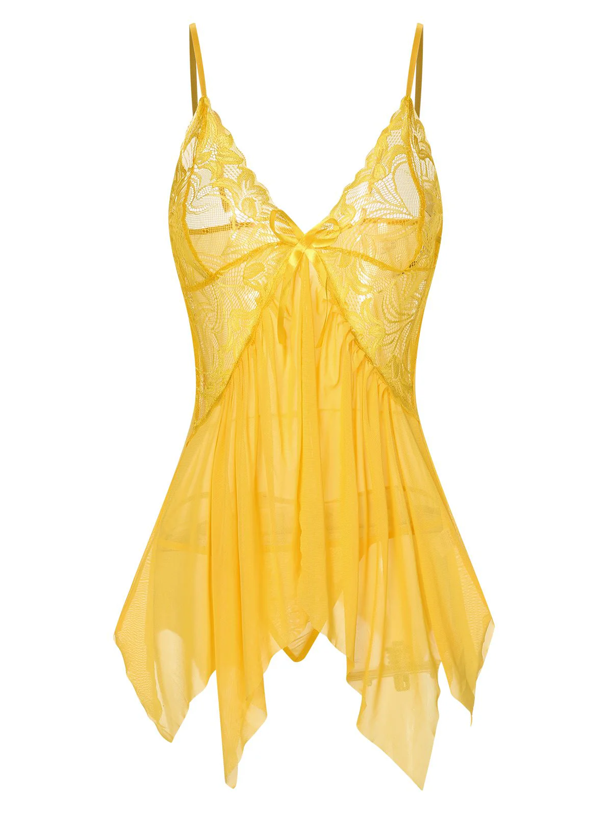 Chemise de nuit transparente en dentelle à bretelles spaghetti des années 1970 - Image 19