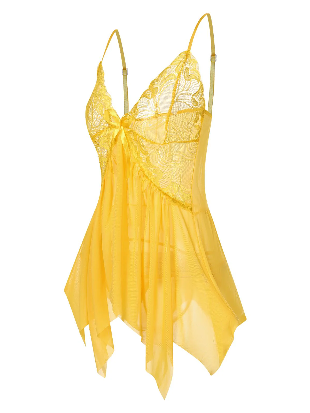 Chemise de nuit transparente en dentelle à bretelles spaghetti des années 1970 - Image 21