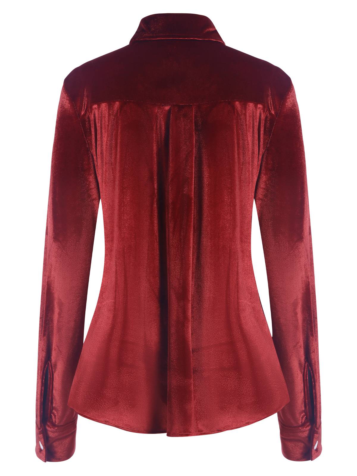 Chemise en velours uni vintage des années 1960 - Image 2