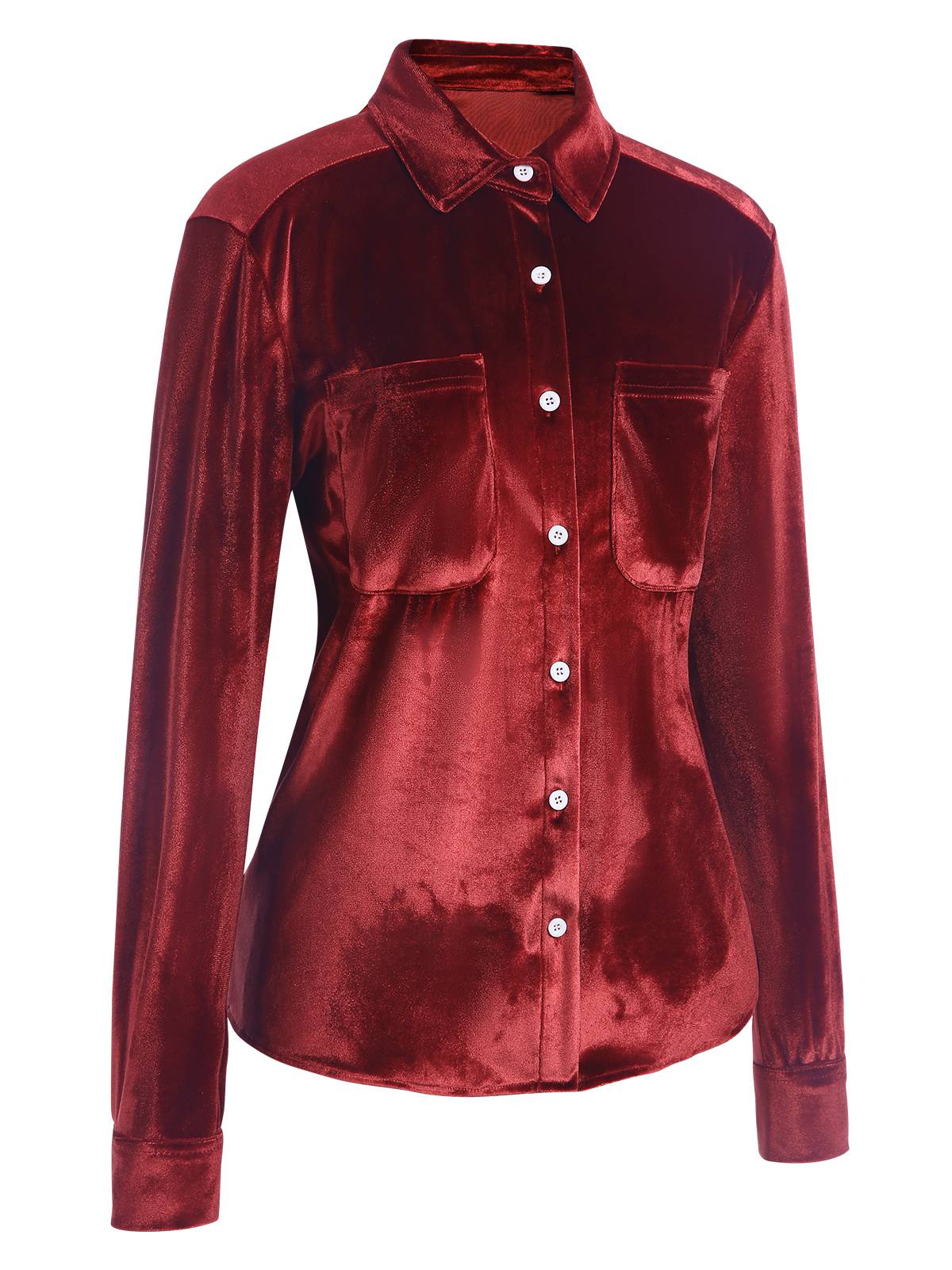 Chemise en velours uni vintage des années 1960 - Image 3