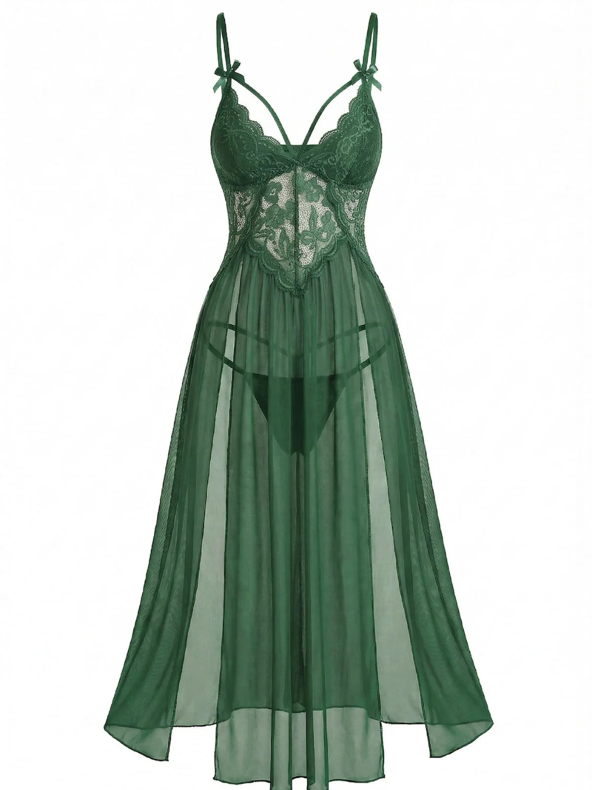 Chemises de nuit maille à fines bretelles et dentelle années 1930 - Image 3