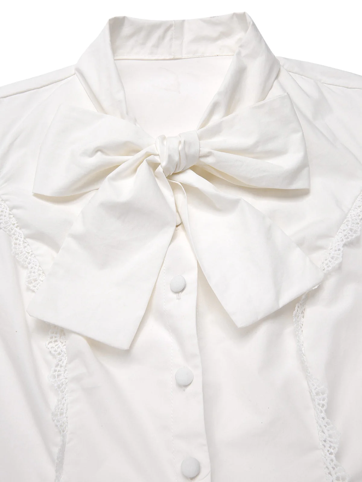 Chemisier blanche en coton avec nœud années 1950 - Image 5