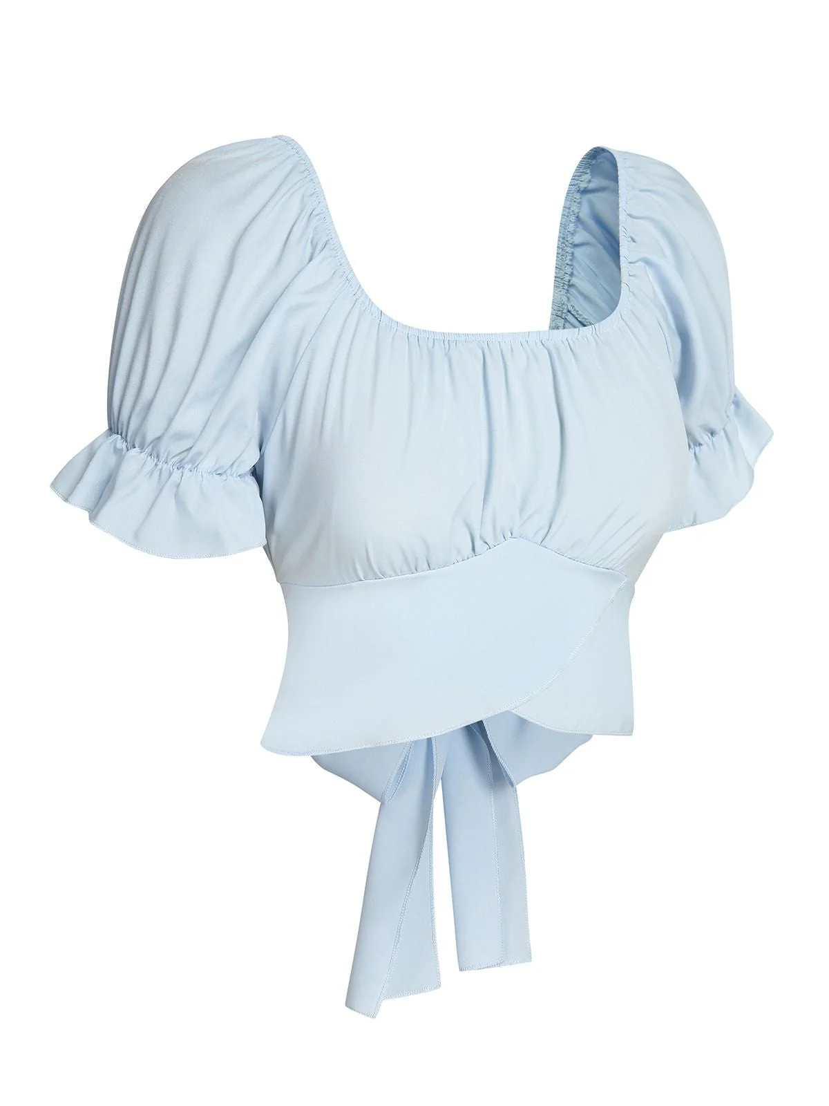 Chemisier bleu ciel à manches bouffantes années 1950 - Image 3