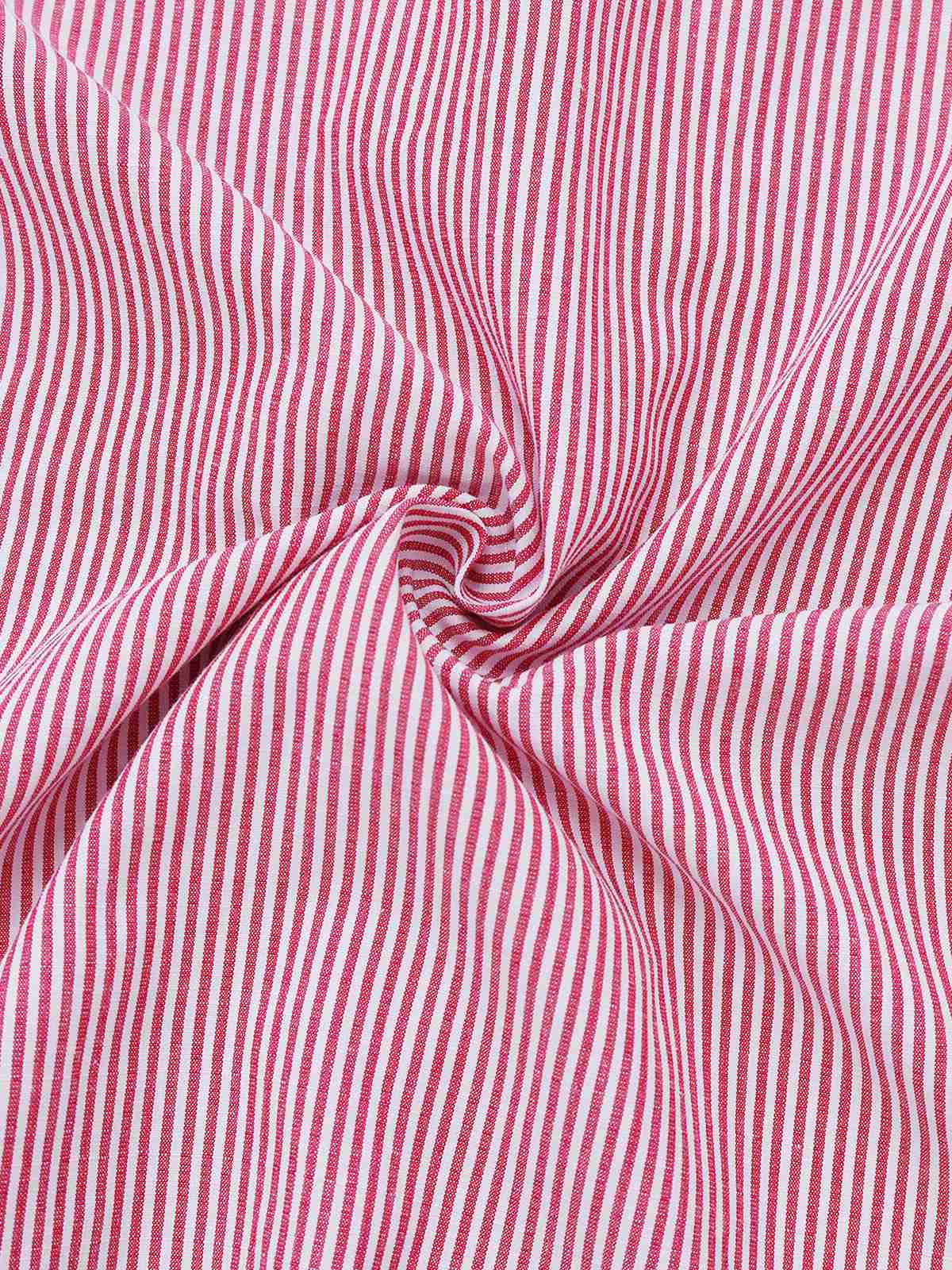 Chemisier rose à rayures et lacets à manches cloche années 1950 - Image 5