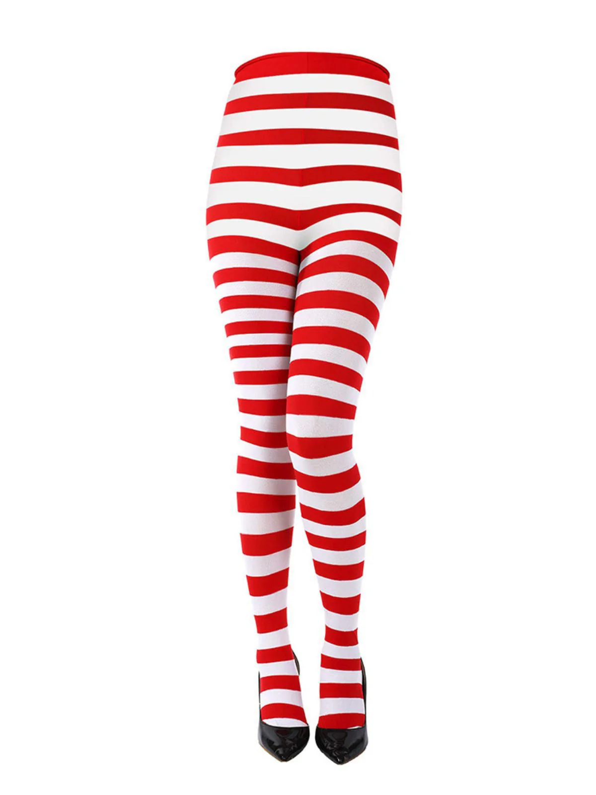 Collants taille haute rayés de Noël vintage