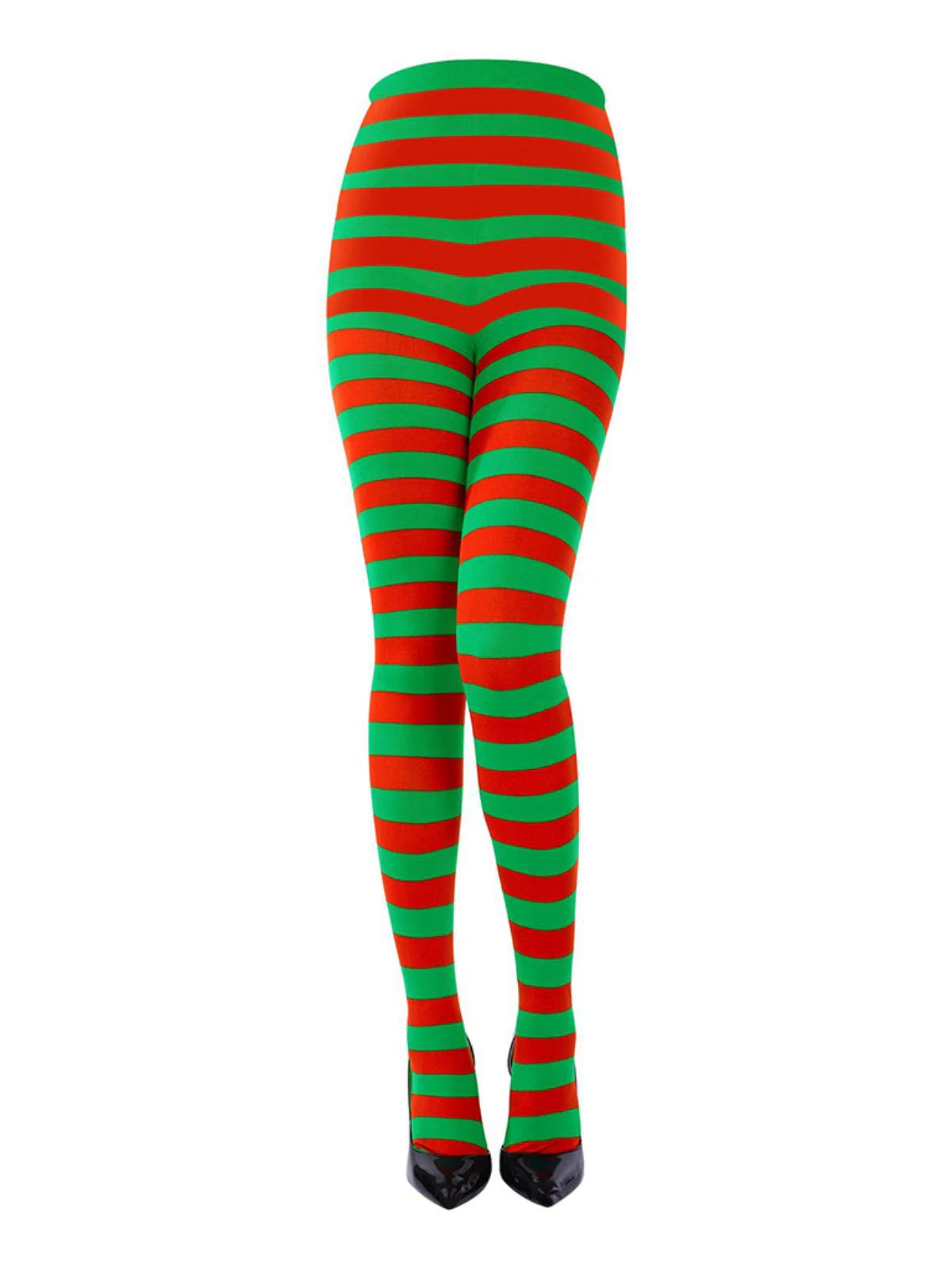 Collants taille haute rayés de Noël vintage - Image 4