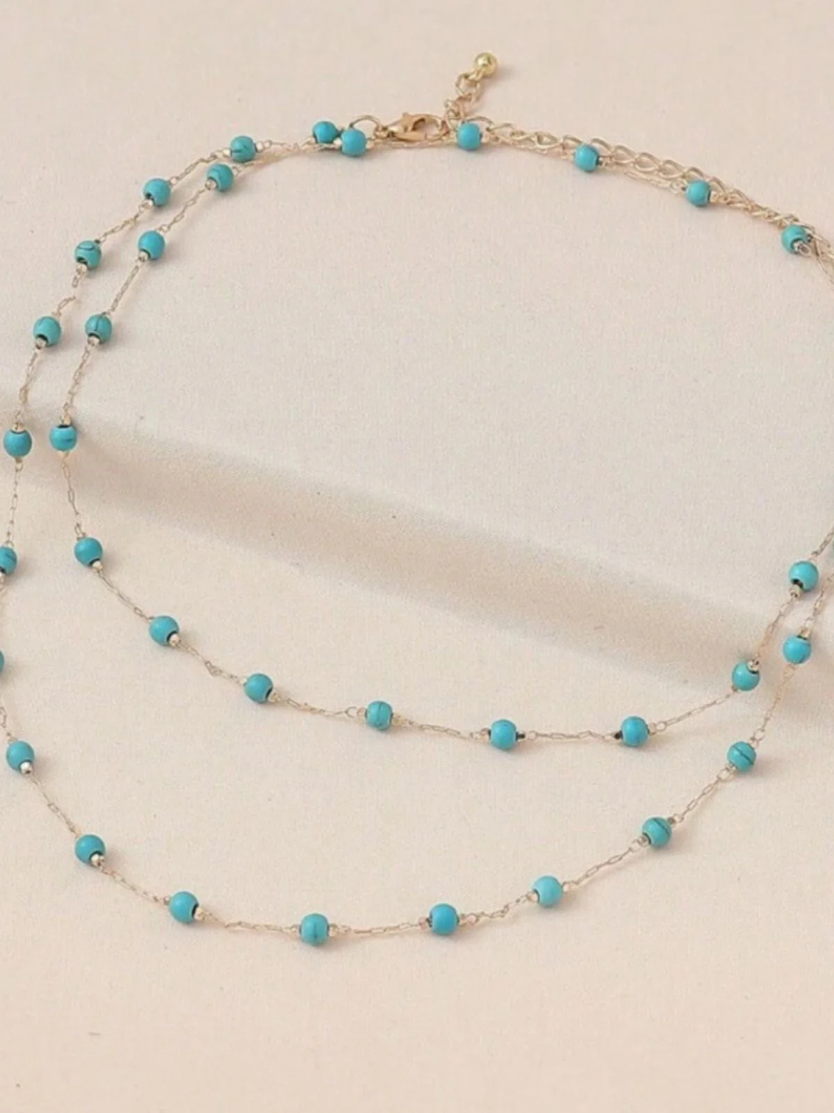 Collier Bleu Bohème Double Rang de Perles Turquoises - Image 5