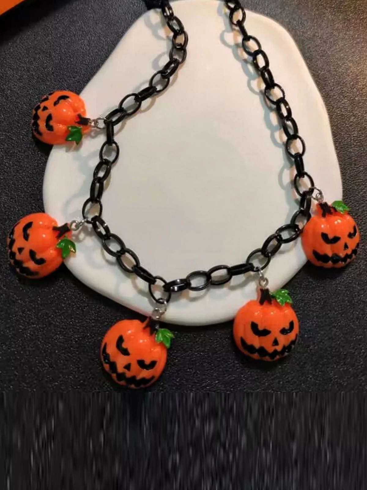Collier de clavicule de chauve-souris fantôme et citrouille d'Halloween - Image 6