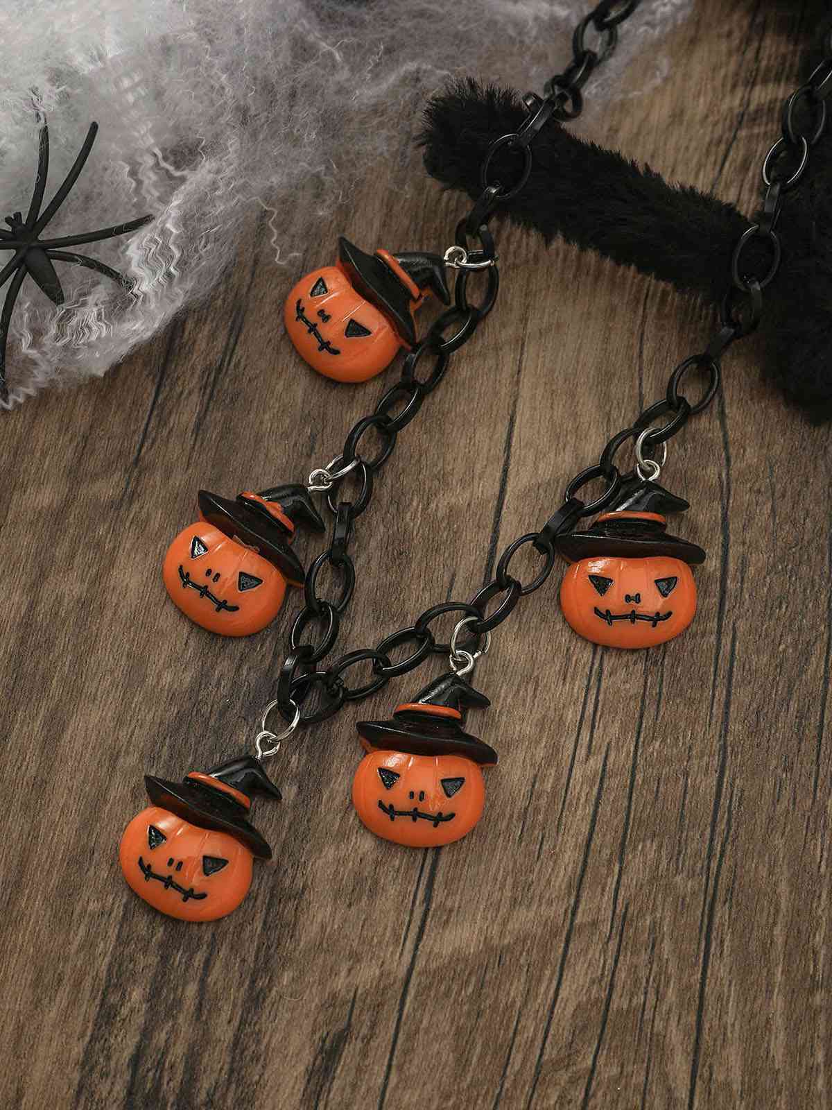 Collier de clavicule de chauve-souris fantôme et citrouille d'Halloween - Image 7
