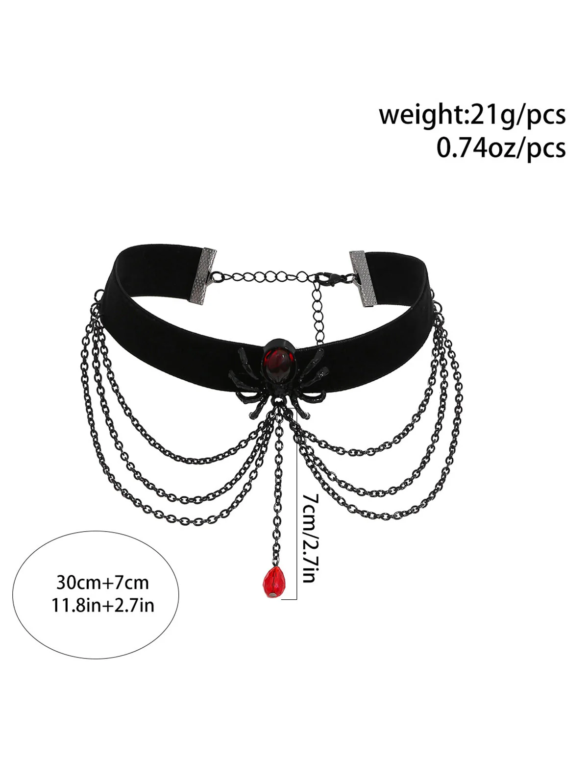 Collier rétro en alliage d'araignée noire - Image 3