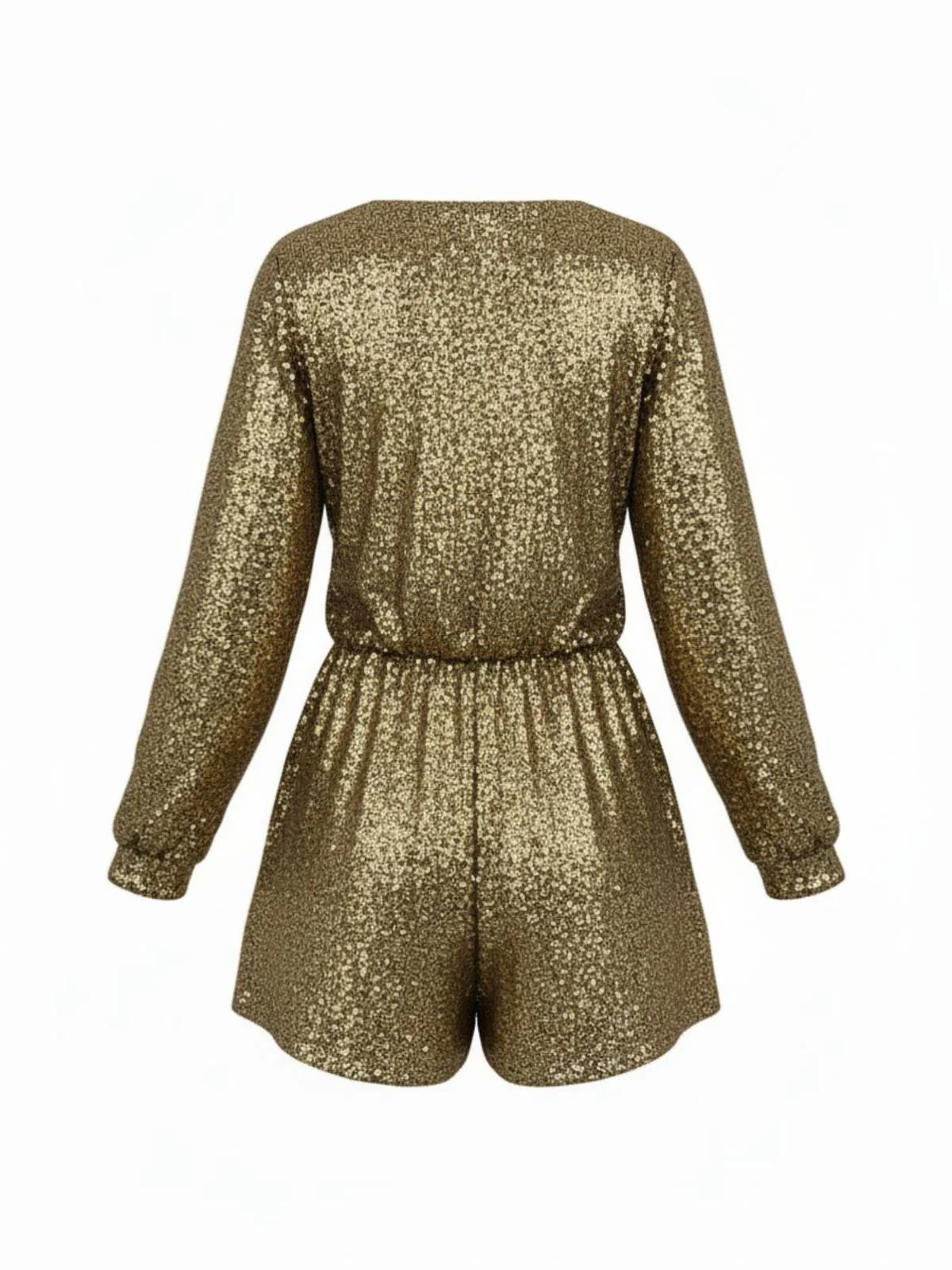 Combishort à manches longues et col en V à sequins années 1970 - Image 3