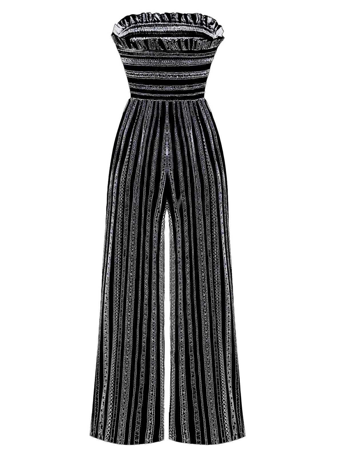 Combinaison à rayures bohème bandeau des années 1970 - Image 7