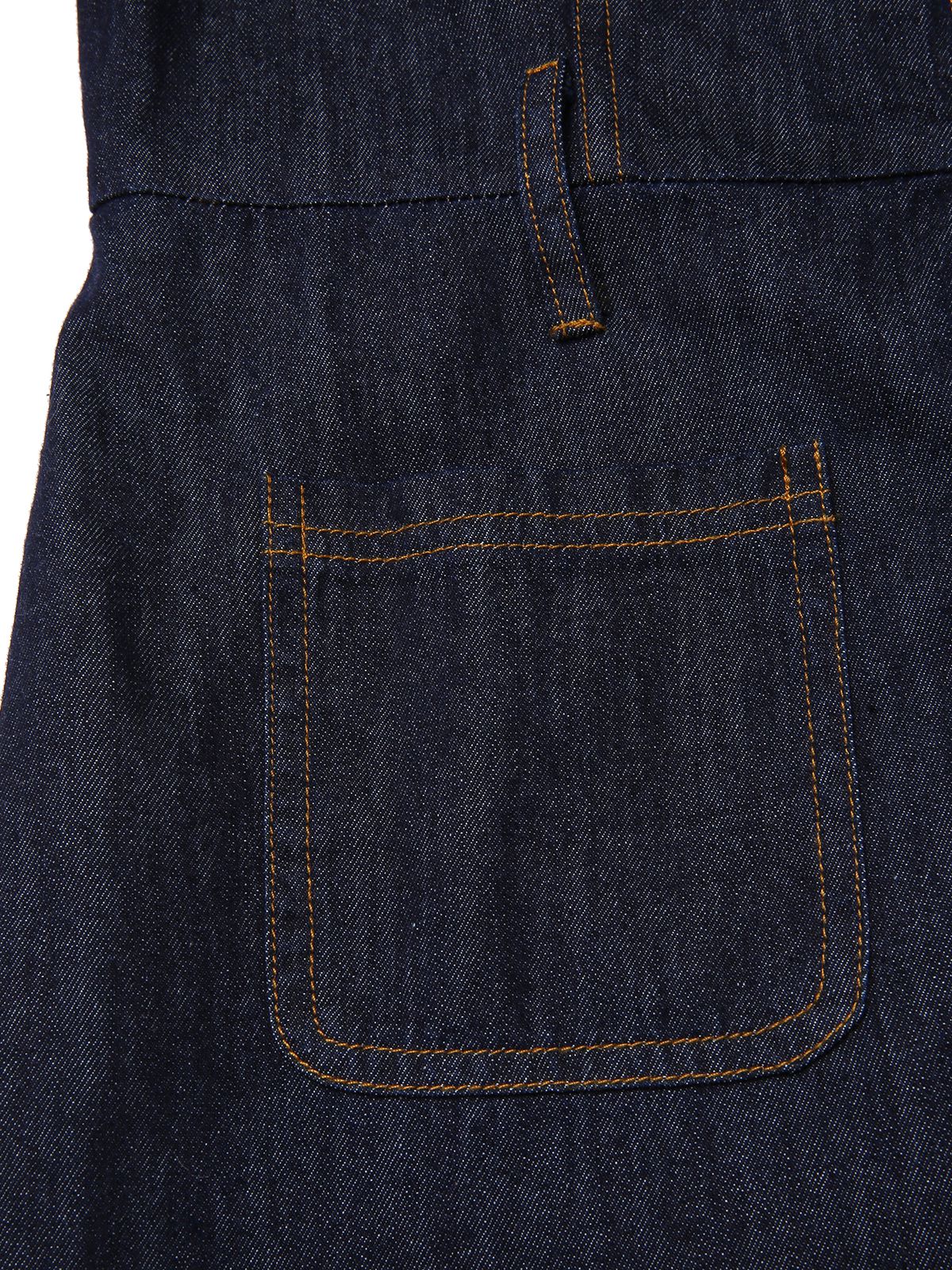 Combinaison bleue évasée en jean avec col années 1970 - Image 8