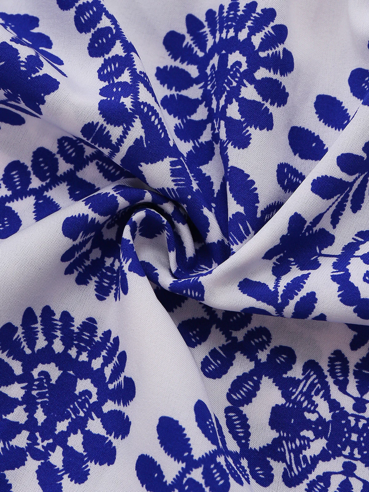 Combinaison bohème bleue motif floral encolure arrondie et manches bouffantes années 50 - Image 7