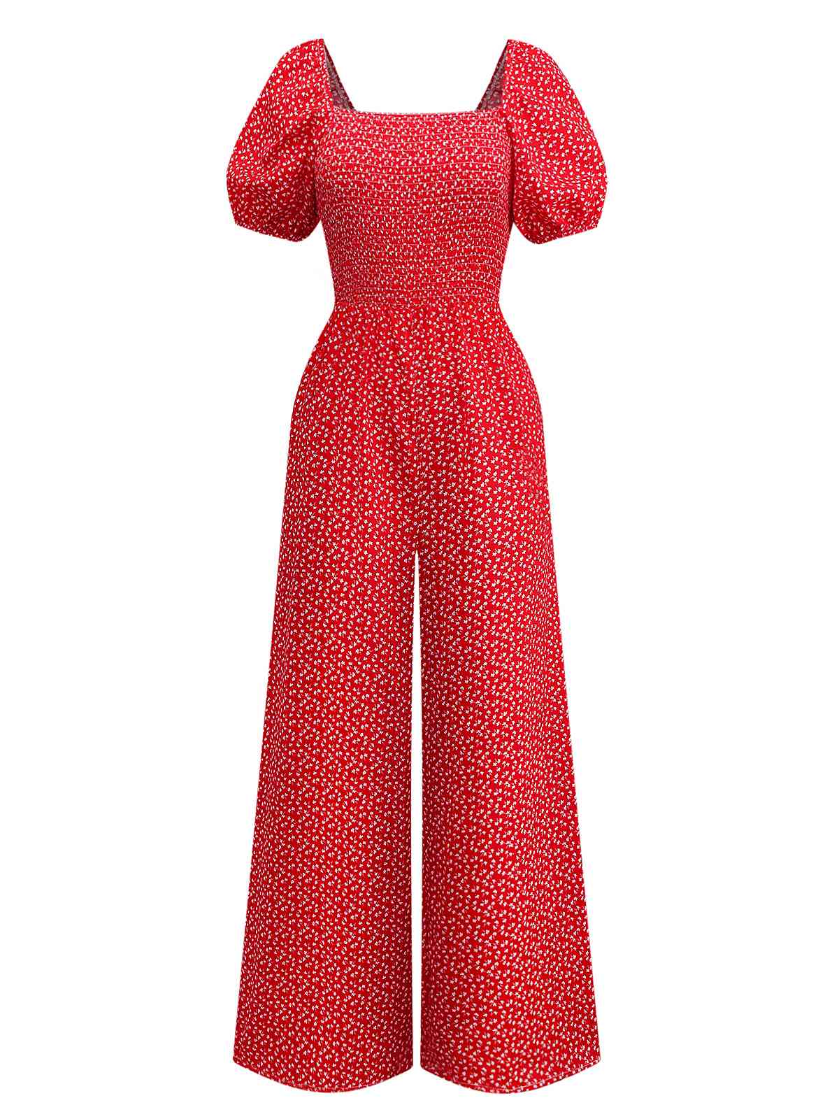 Combinaison bouffante col carré à petites fleurs des années 1950 - Image 5