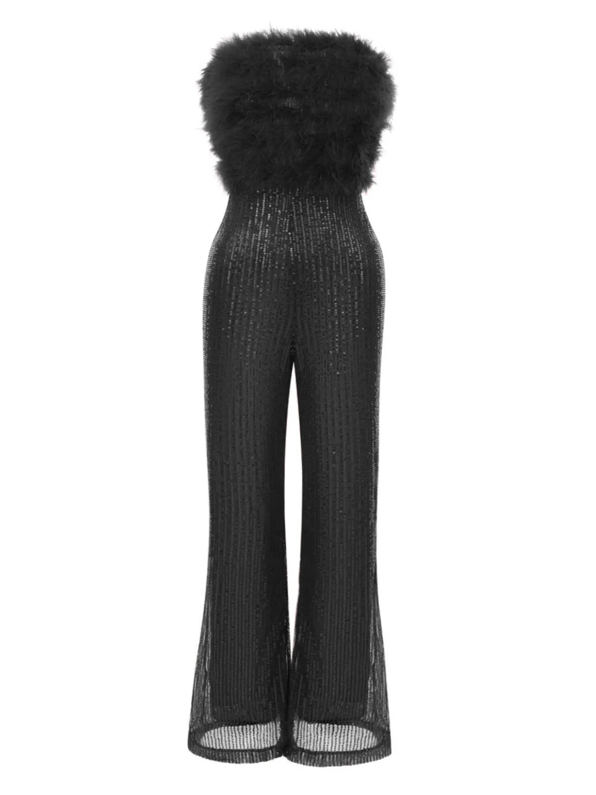 Combinaison bustier en patchwork de plumes et paillettes des années 1950 - Image 12