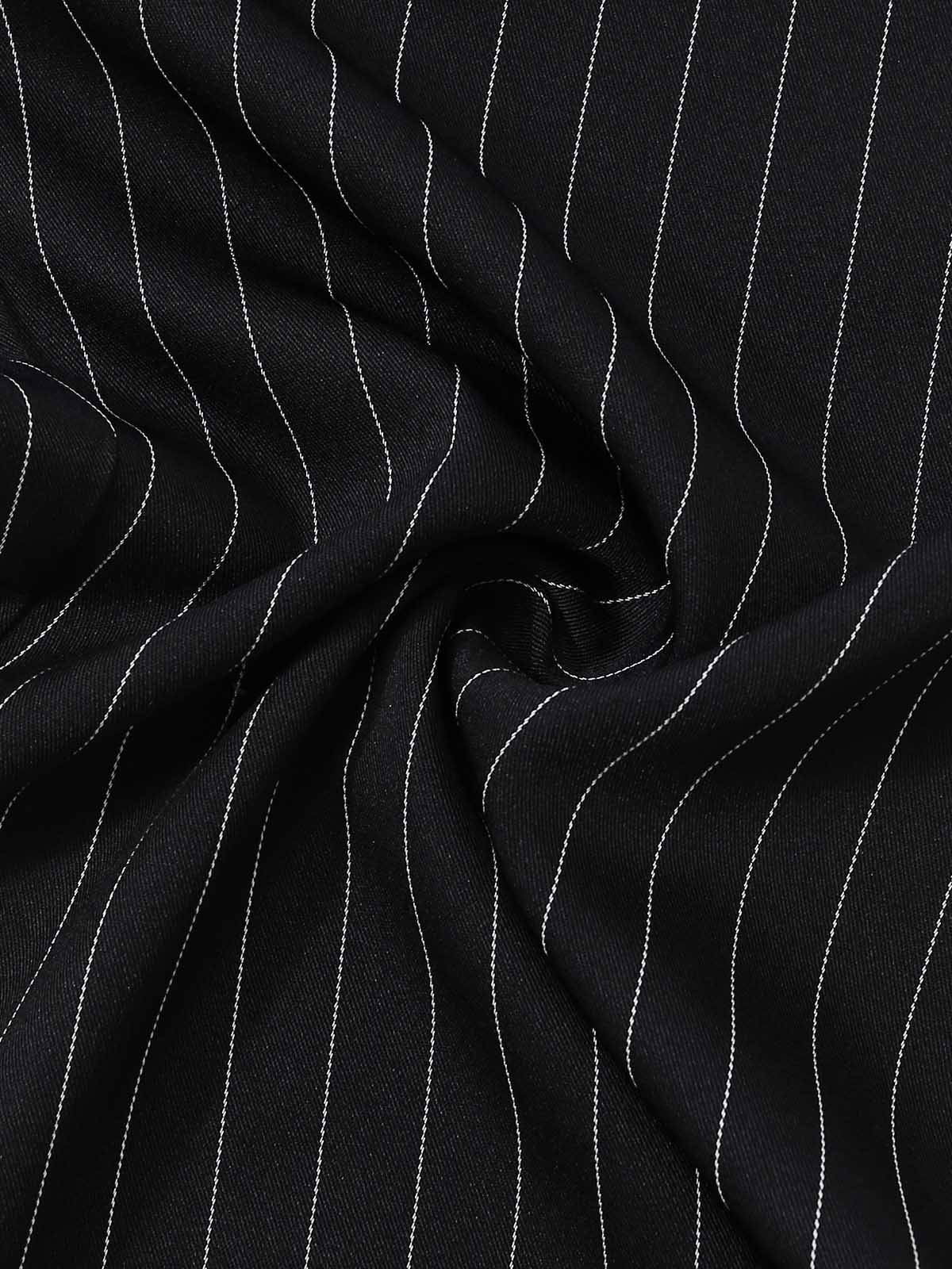Combinaison Col Licou à Rayures Boutonné Noir Années 50 - Image 7