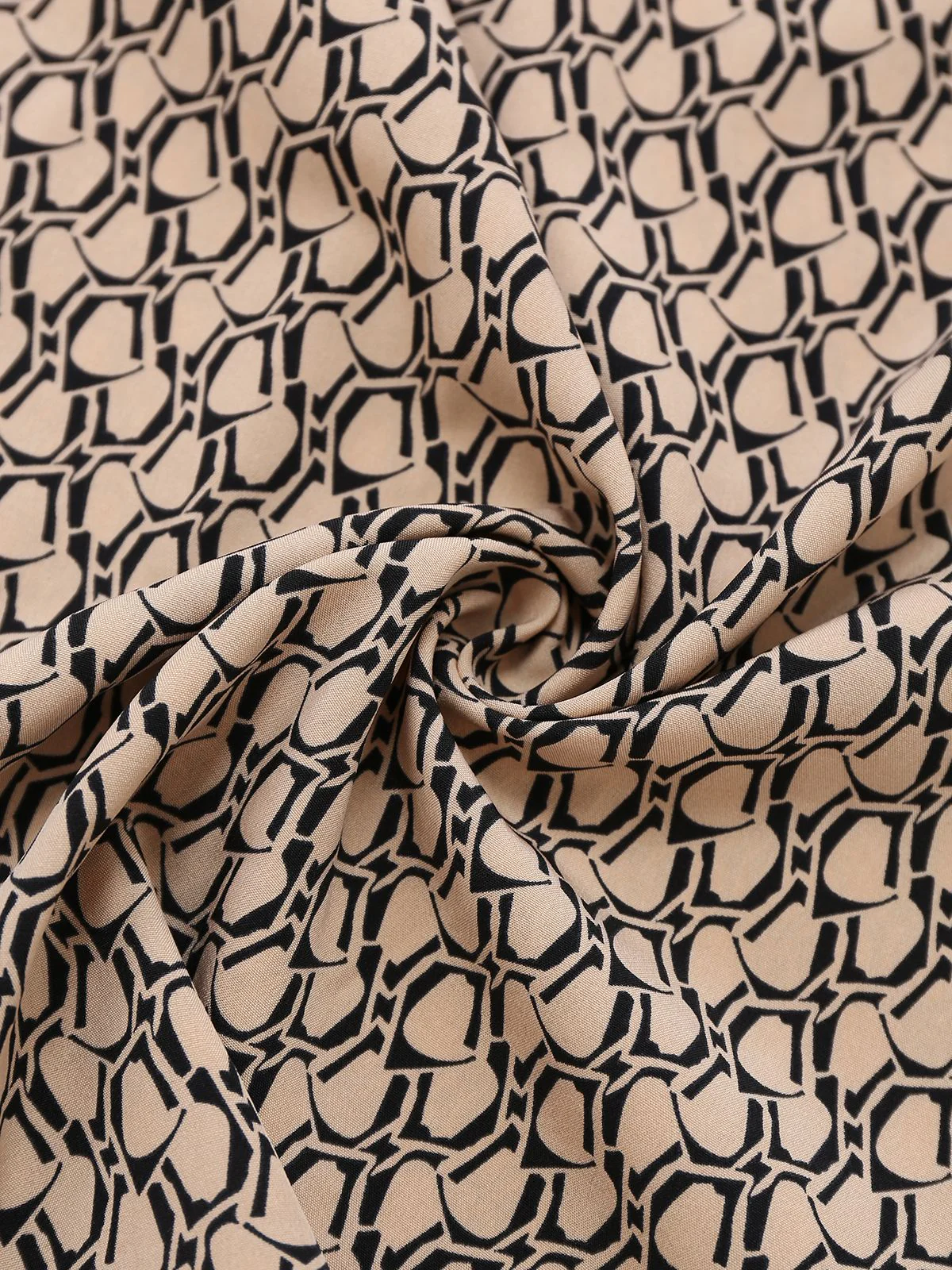 Combinaison col licou rond motif géométrique beige des années 1930 - Image 4