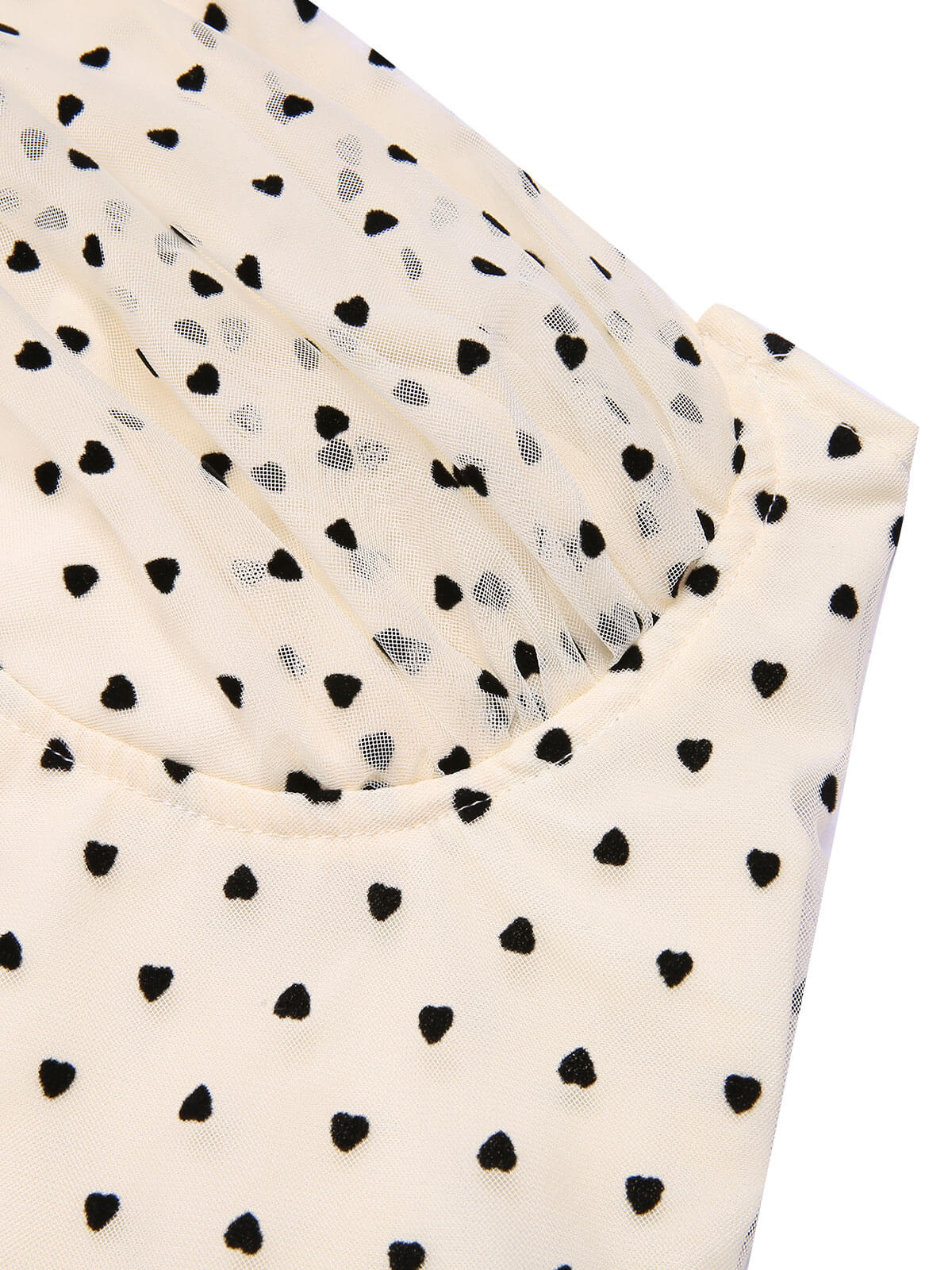 Combinaison dos nu beige et noire à pois coeur des années 1950 - Image 5