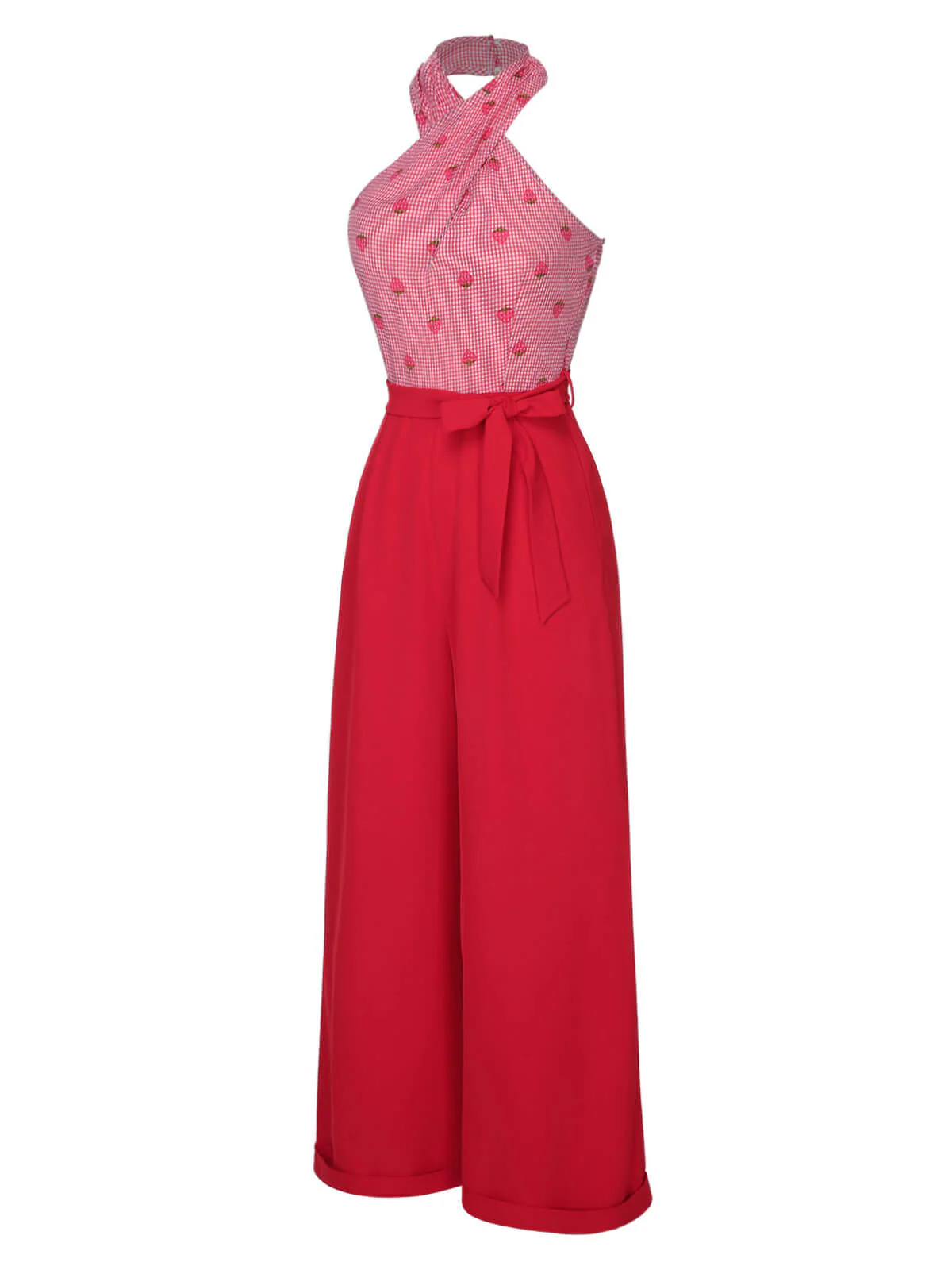 Combinaison dos nu rouge fraise des années 1950 - Image 3