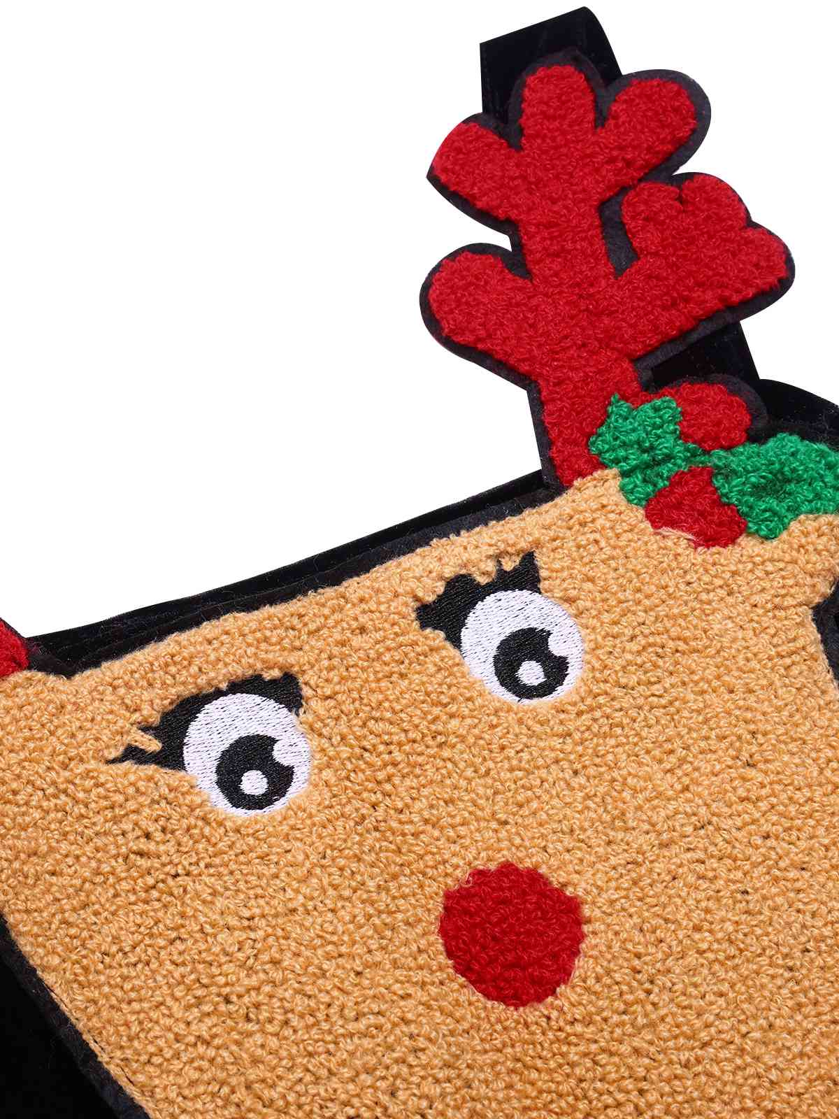 Combinaison en velours peluche noire à motif d'élan de Noël des années 1940 - Image 6