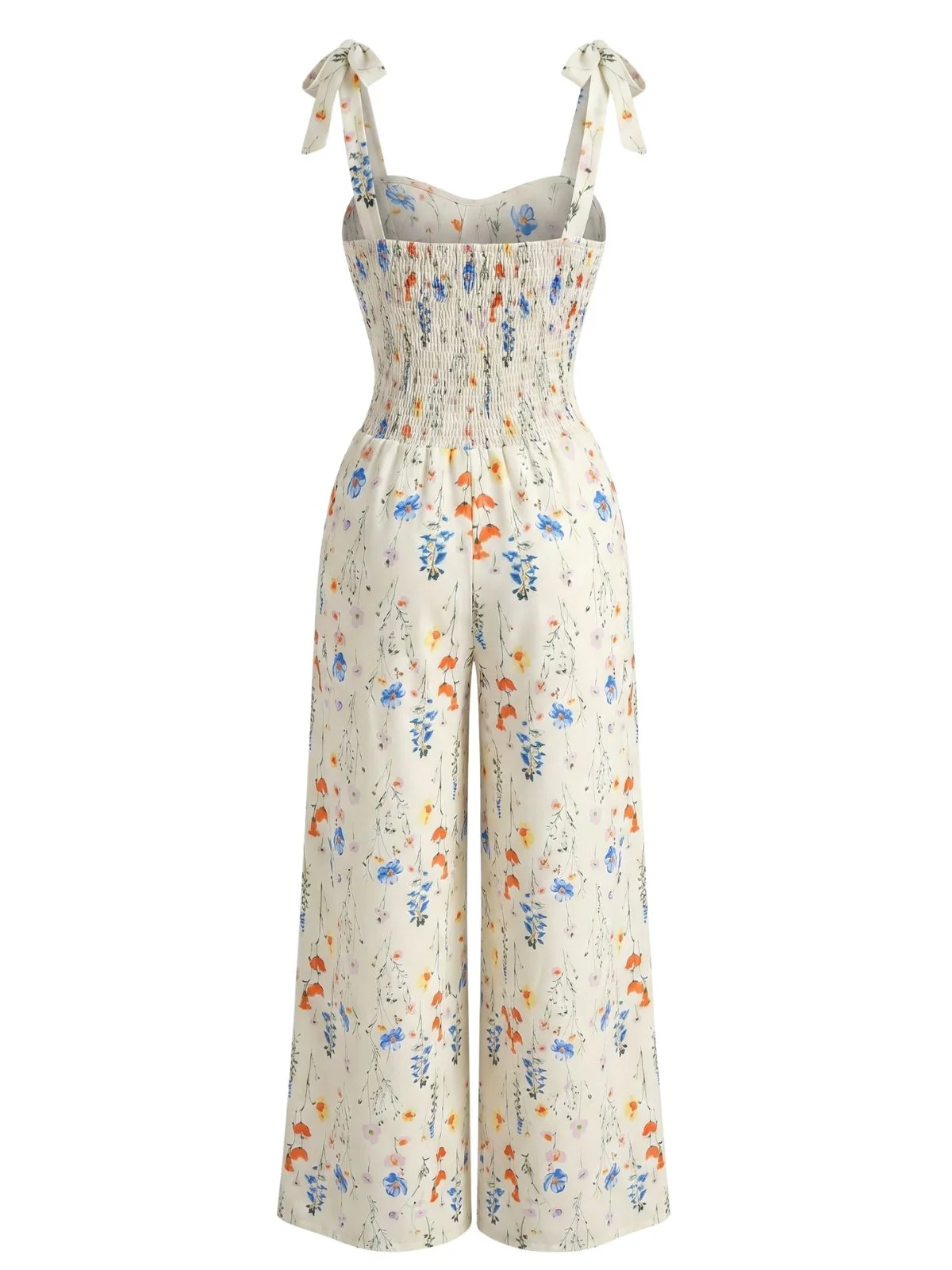 Combinaison fines bretelles et imprimé floral multicolore années 1940 - Image 3