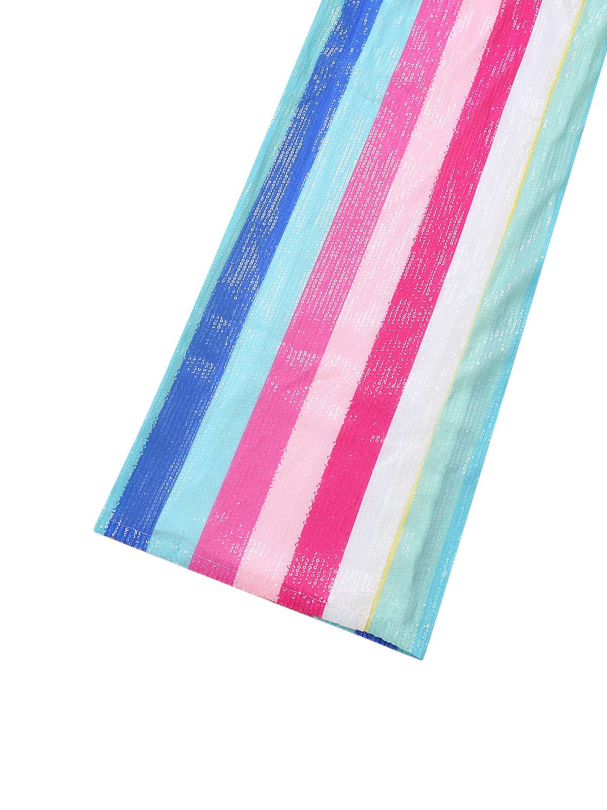 Combinaison multicolore à rayures verticales et paillettes col en V années 1960 - Image 4