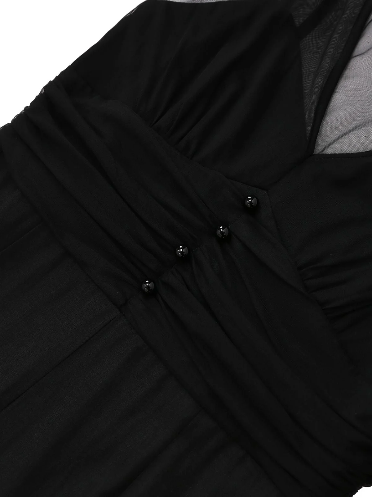 Combinaison noire patchwork plissée en maille années 1930 - Image 6
