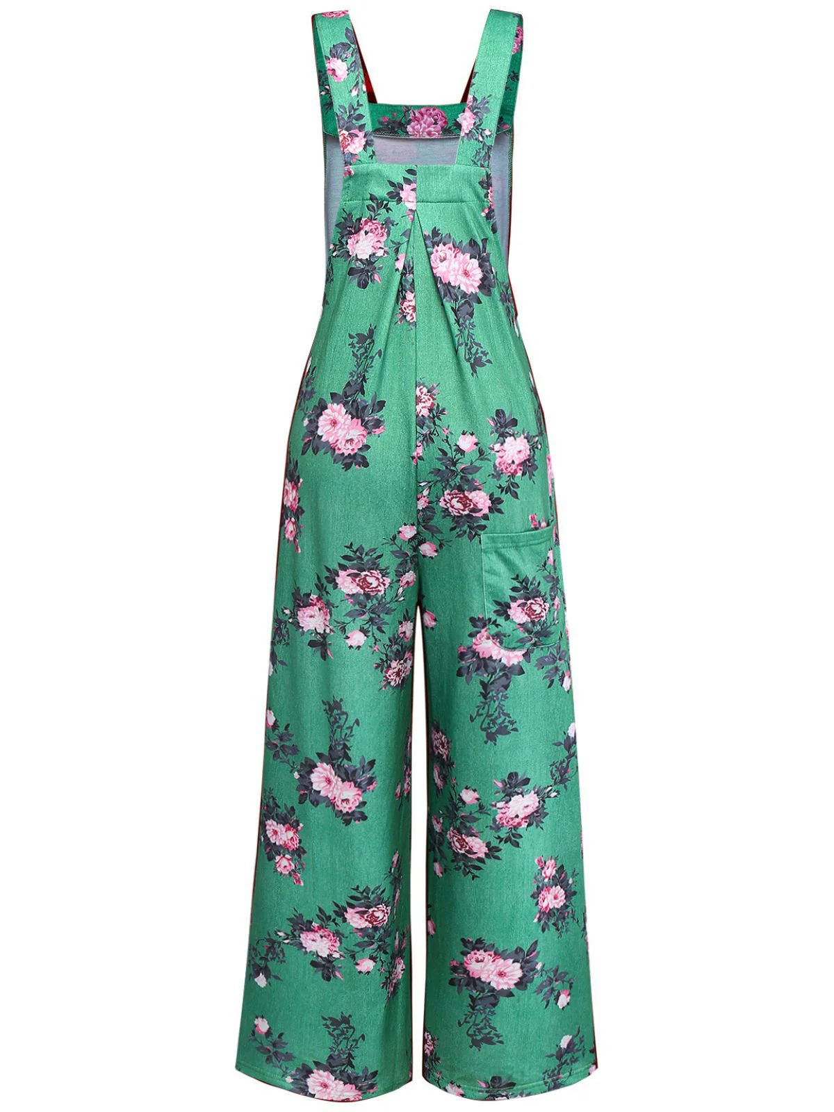 Combinaison pantalon large à imprimé floral vert années 1940 - Image 5