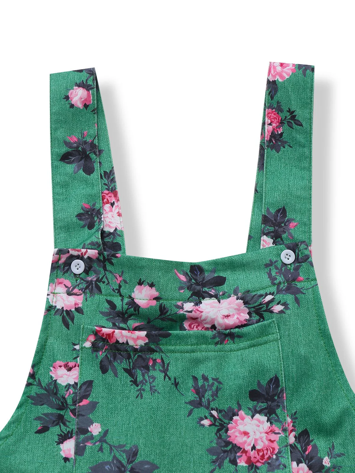 Combinaison pantalon large à imprimé floral vert années 1940 - Image 6