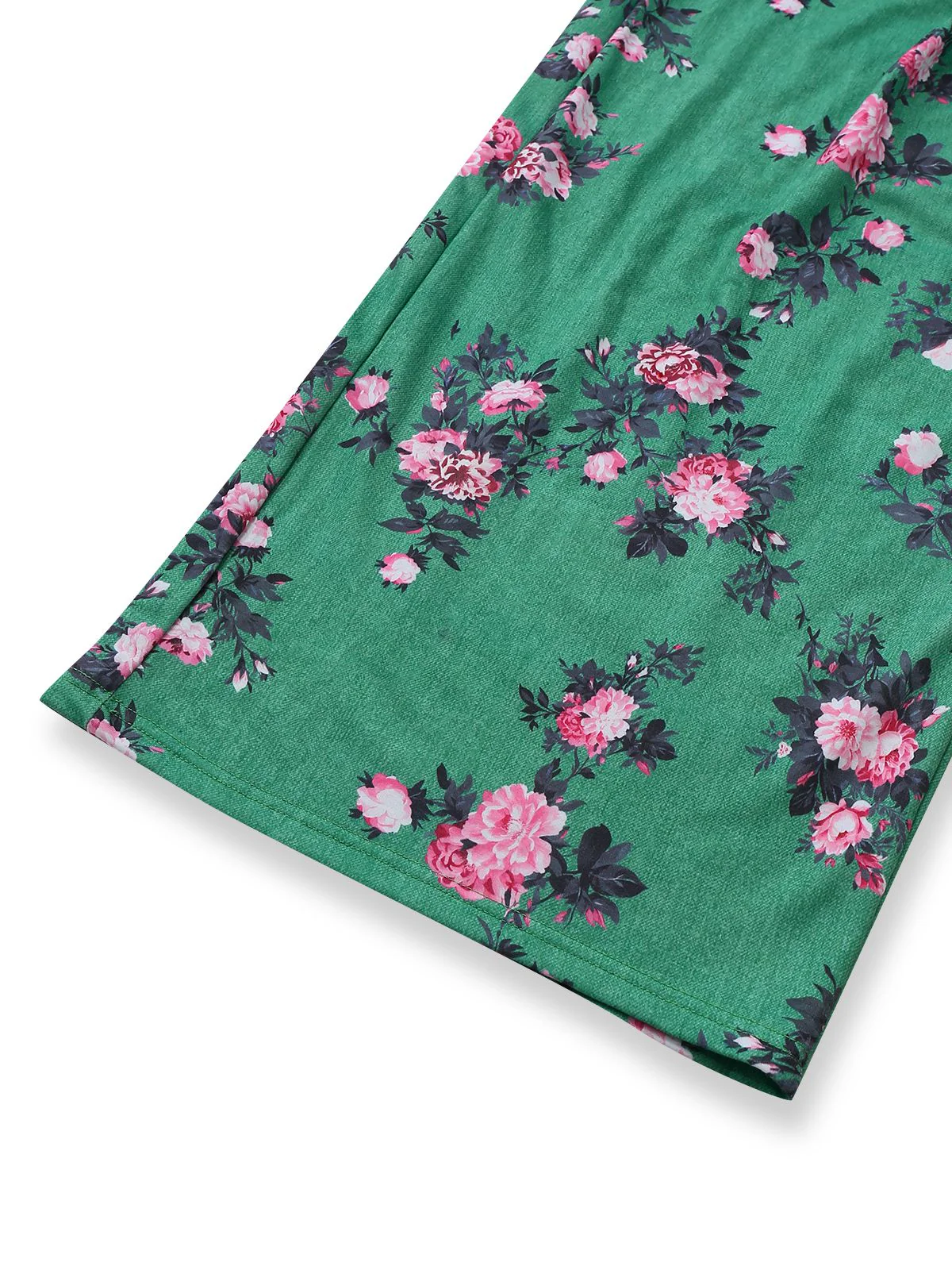 Combinaison pantalon large à imprimé floral vert années 1940 - Image 7