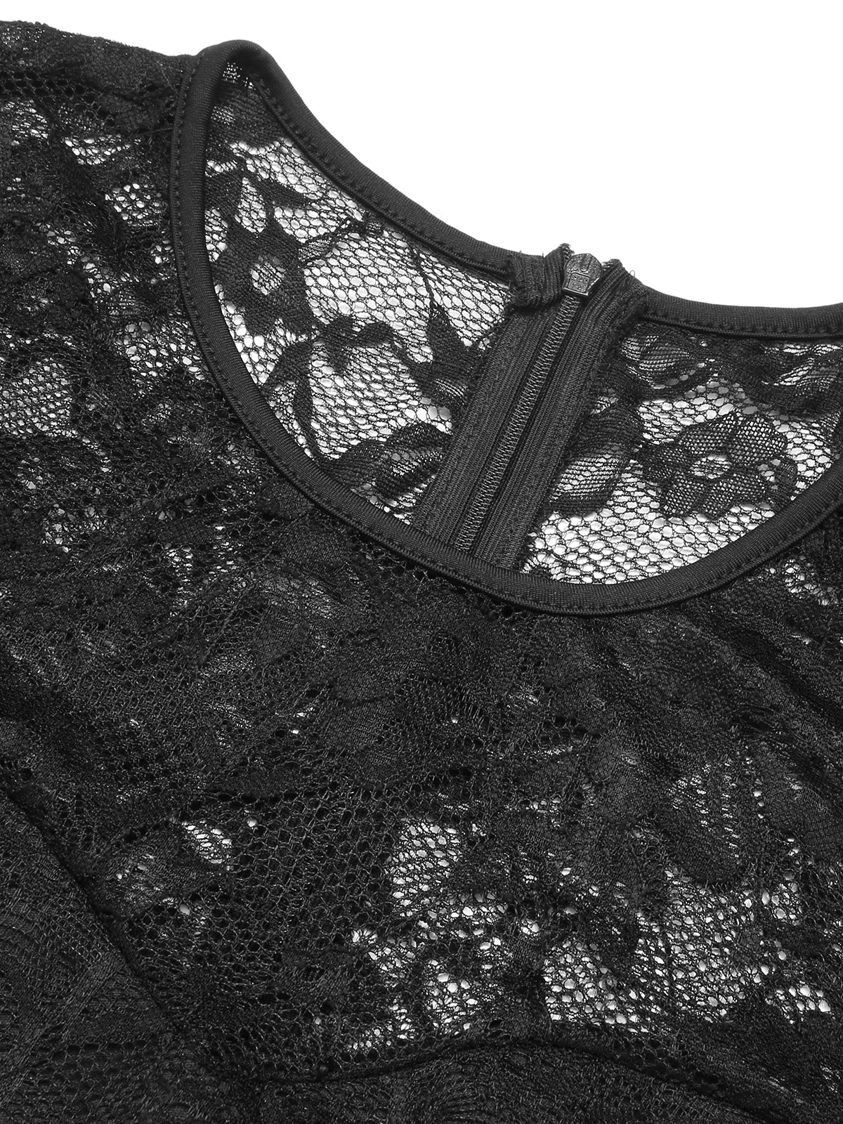 Combinaison patchwork en dentelle noire unie des années 40 - Image 4