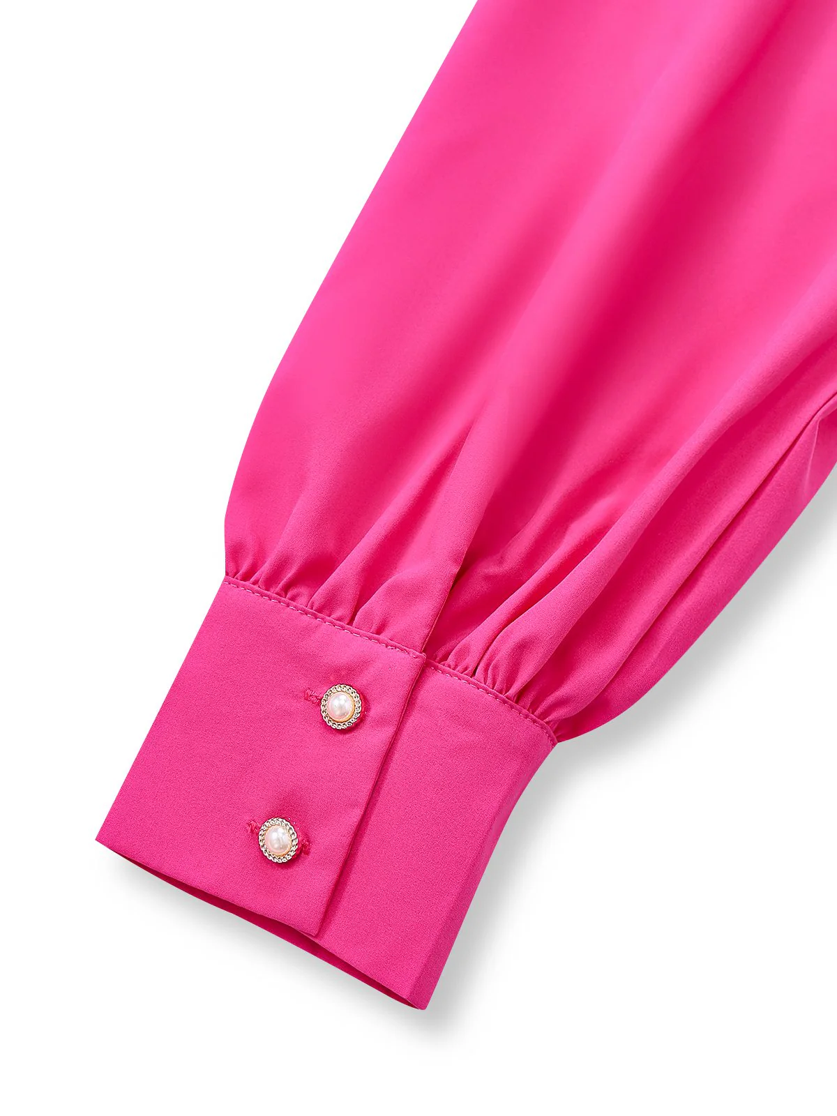 Combinaison rose poudré décolleté en V profond ceinture et manches lanternes années 60 - Image 4